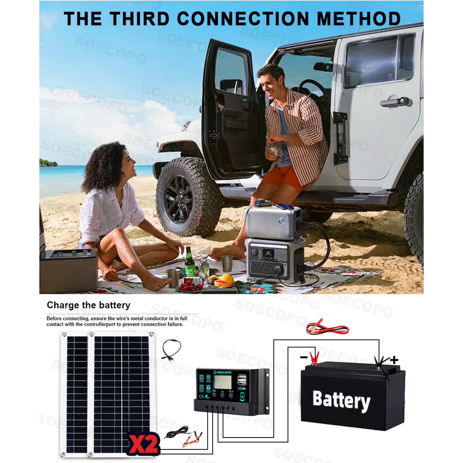 10000W Inverter (12V-110V/220V) + 2pcs Solar Panels + Charge Controller 100AaH