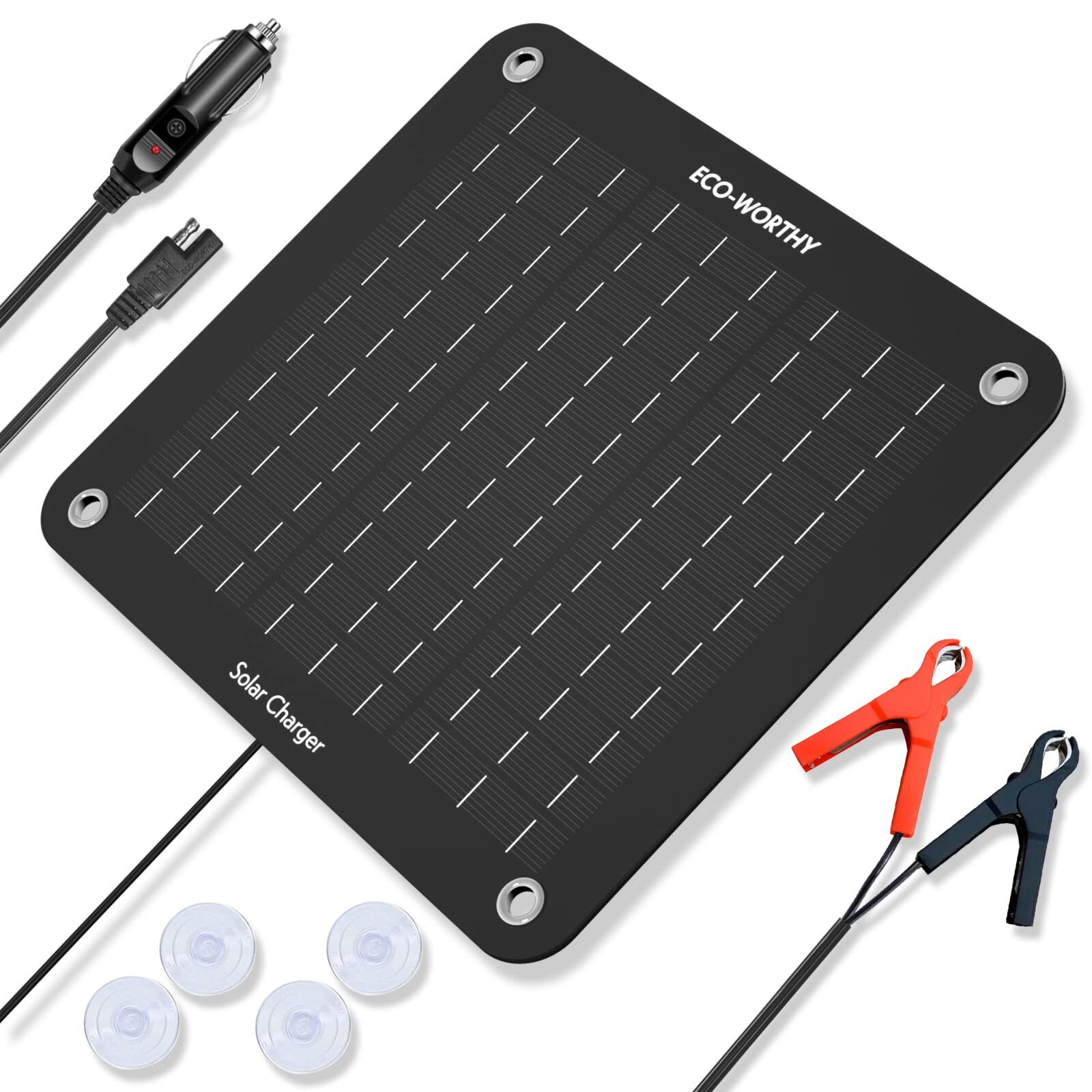 10W Solar Battery Charger Waterproof Trickle Charge Car Boat Rv Motorcycle Ou…
