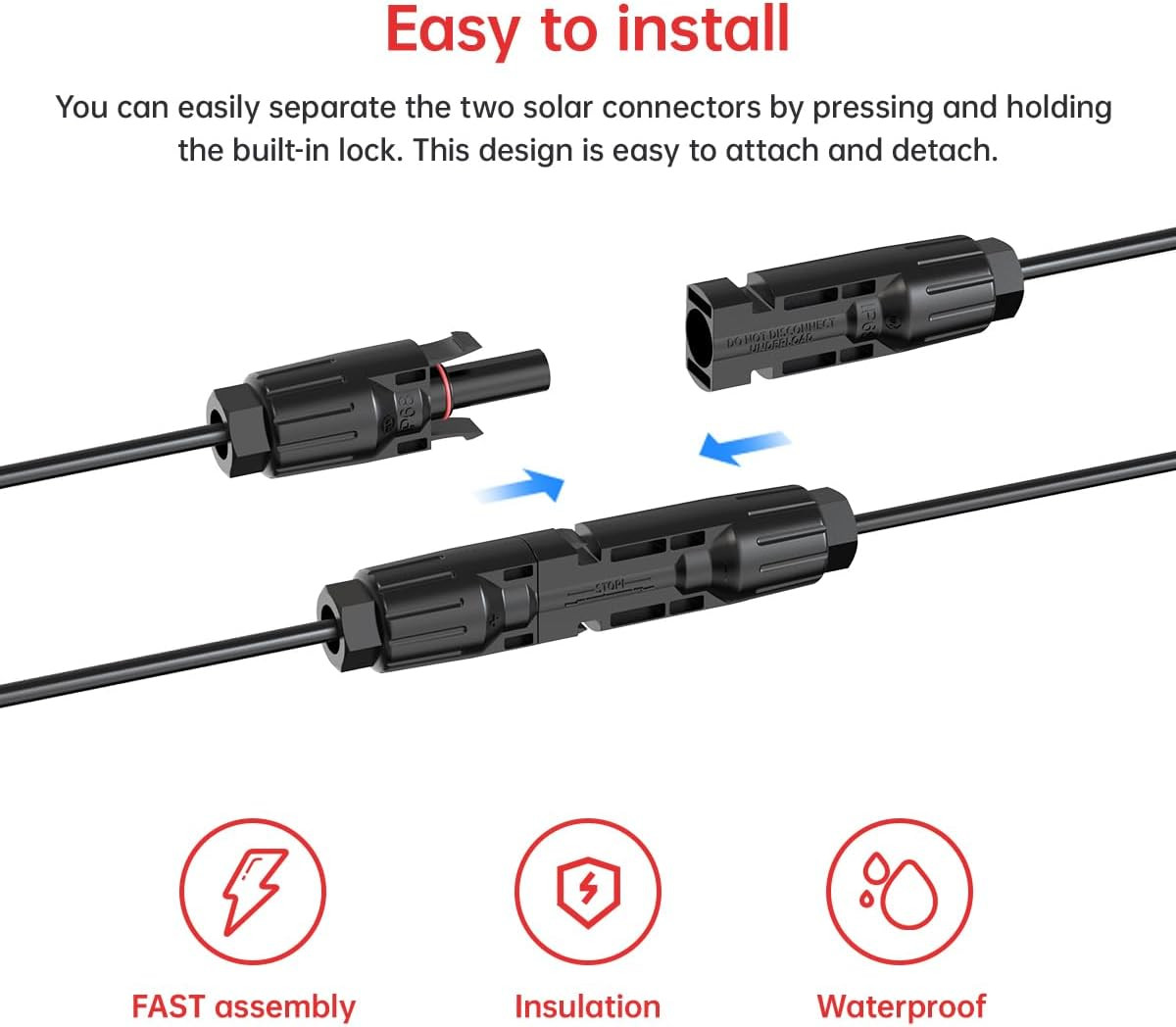 10AWG 2FT Solar to Xt60I Cable 2 10 25 35 50 75 100FT Solar Connector to Xt60I A