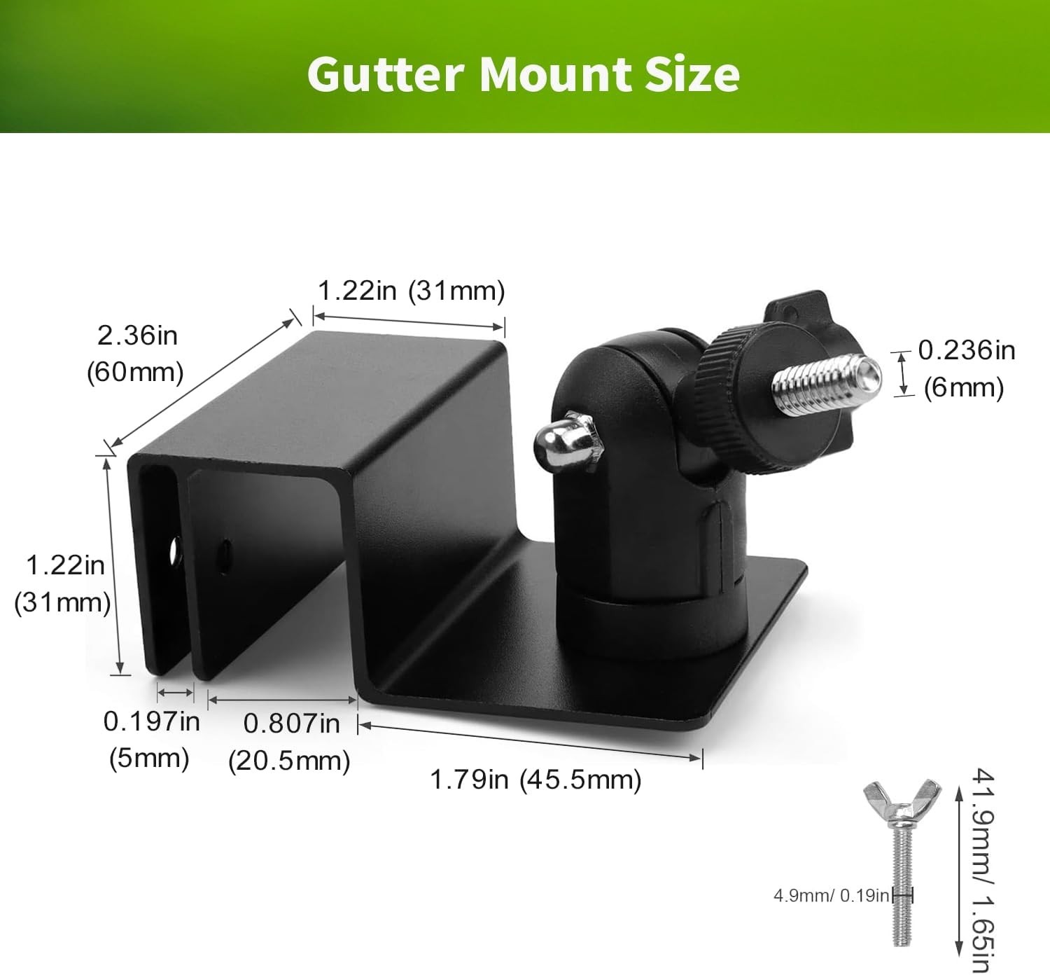 Universal Gutter Mount for Solar & Security Cameras – No Drill, Adjustable St…