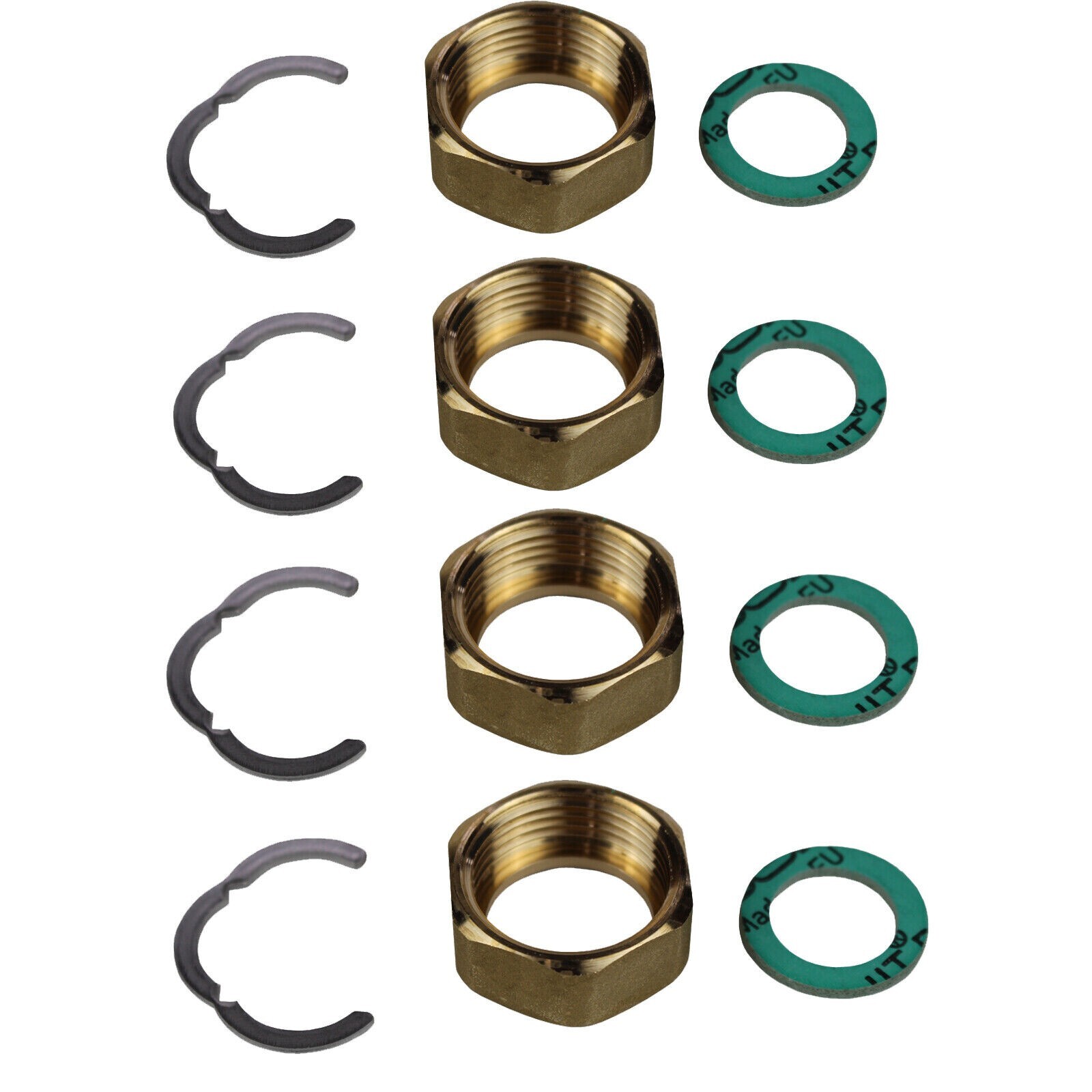 4 Pieces Brass Screw Fitting Solar Stainless Steel Corrugated Pipe DN12 / 1/2