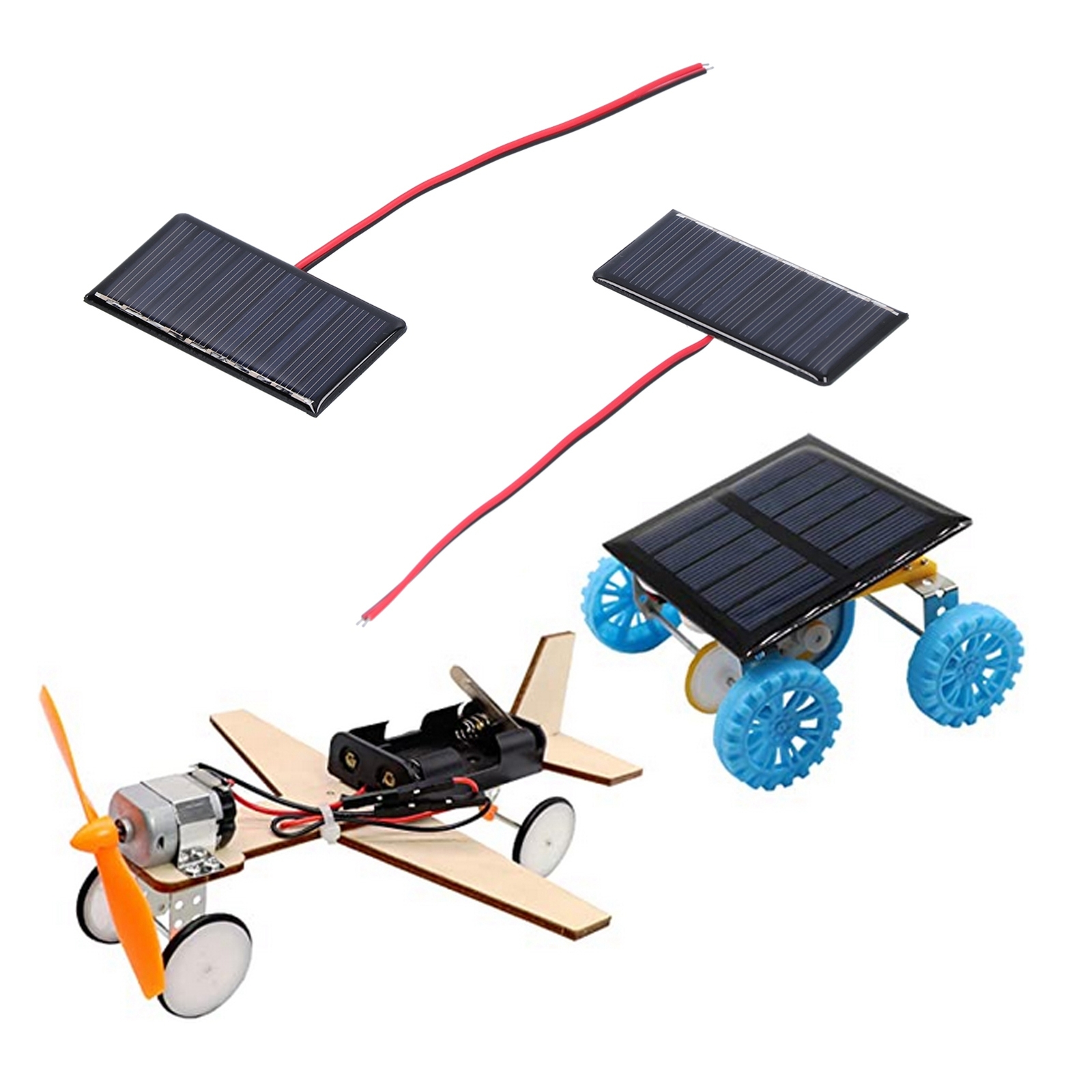 2Pcs Micro Mini Solar Cells 68x36mm 0.3W 5V Polysilicon Micro Solar Panel