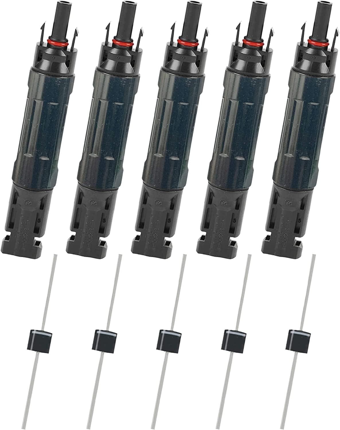 5 PCS PV Solar Panel Connector Male/Female 10A Inline Fuse Waterproof Connectors