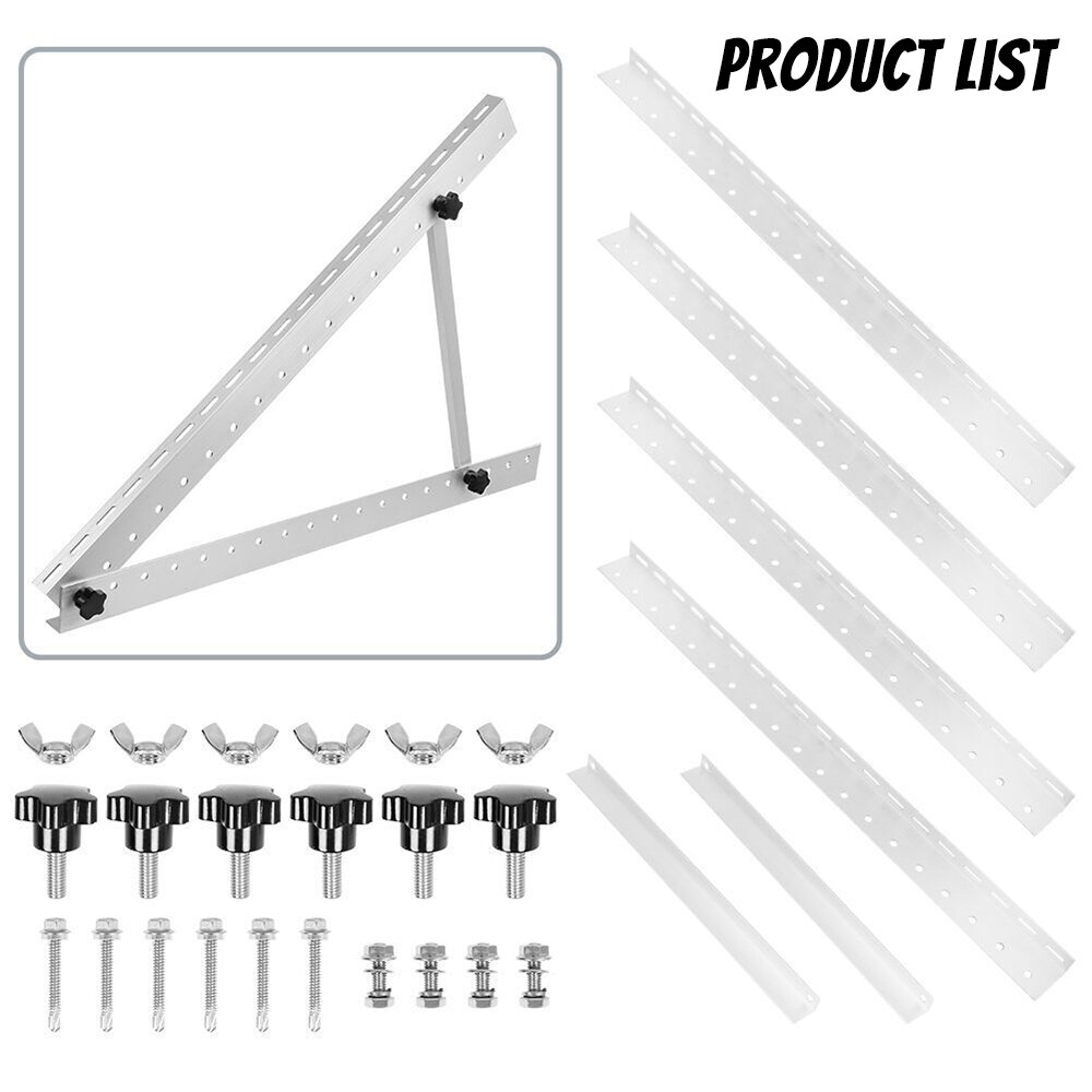 5Pairs Solar Panel Tilt Mount Brackets Ground Roof Mounting Kit Adjustable