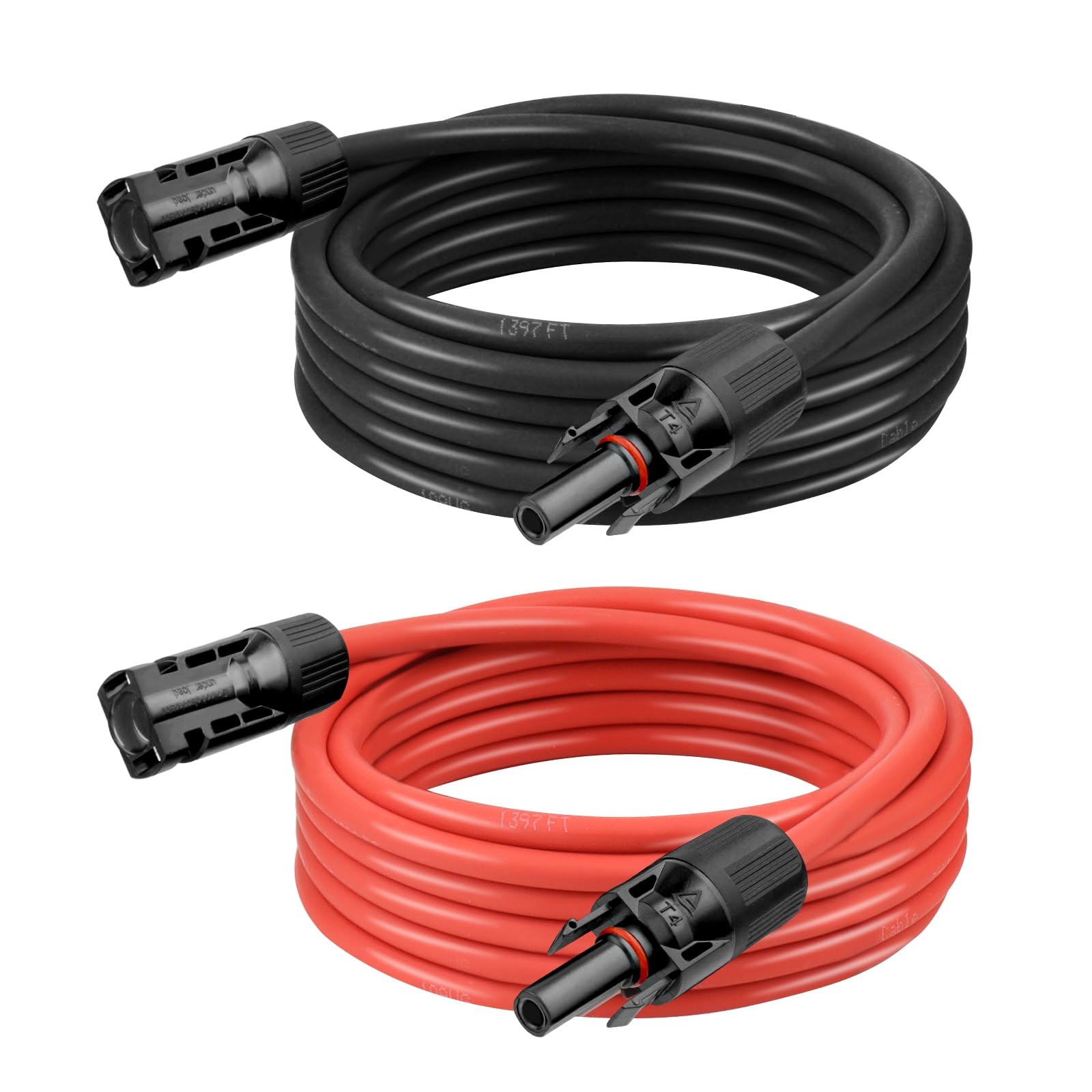 10 AWG Solar Extension Cable 10FT Black + 10FT Red, 10 Gauge Solar Panel Wire…