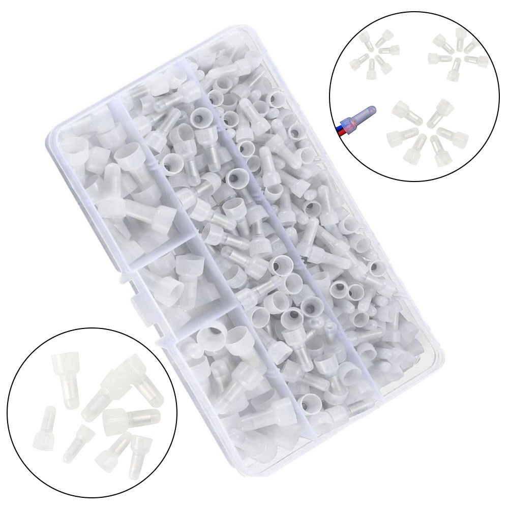Nylon Encased Closed End Crimp Connectors Set of 200 for Multiple Uses