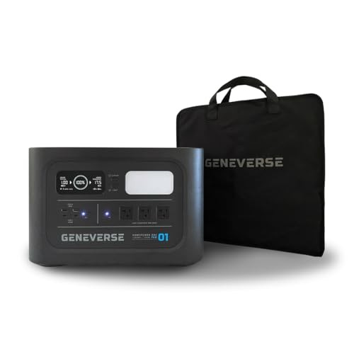 GENEVERSE 1210WH SOLAR GENERATOR BUNDLE 60-GVUS-SG2M2 – BLACK