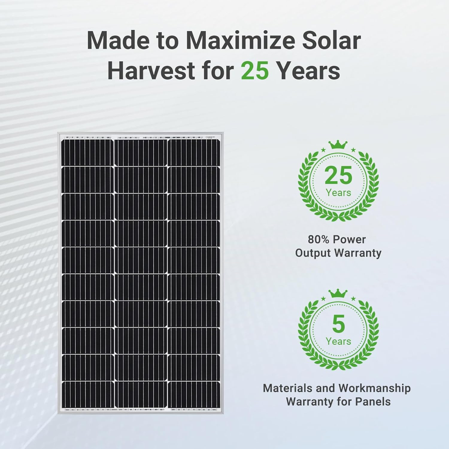 Solar Panel 100 Watt 10BB Monocrystalline 12V Solar Panels for Home High Efficie