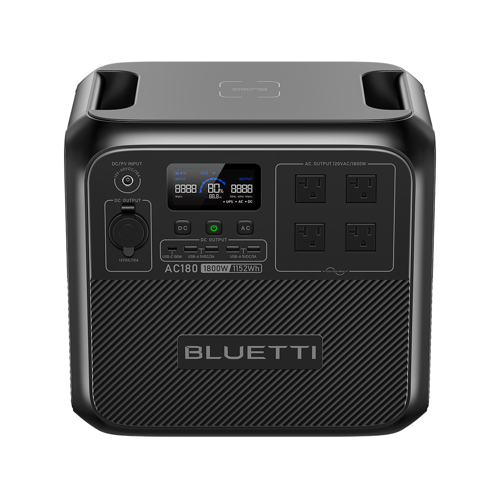 BLUETTI AC180 1800W 1152Wh Portable Power Station Solar Generator for RV Outdoor