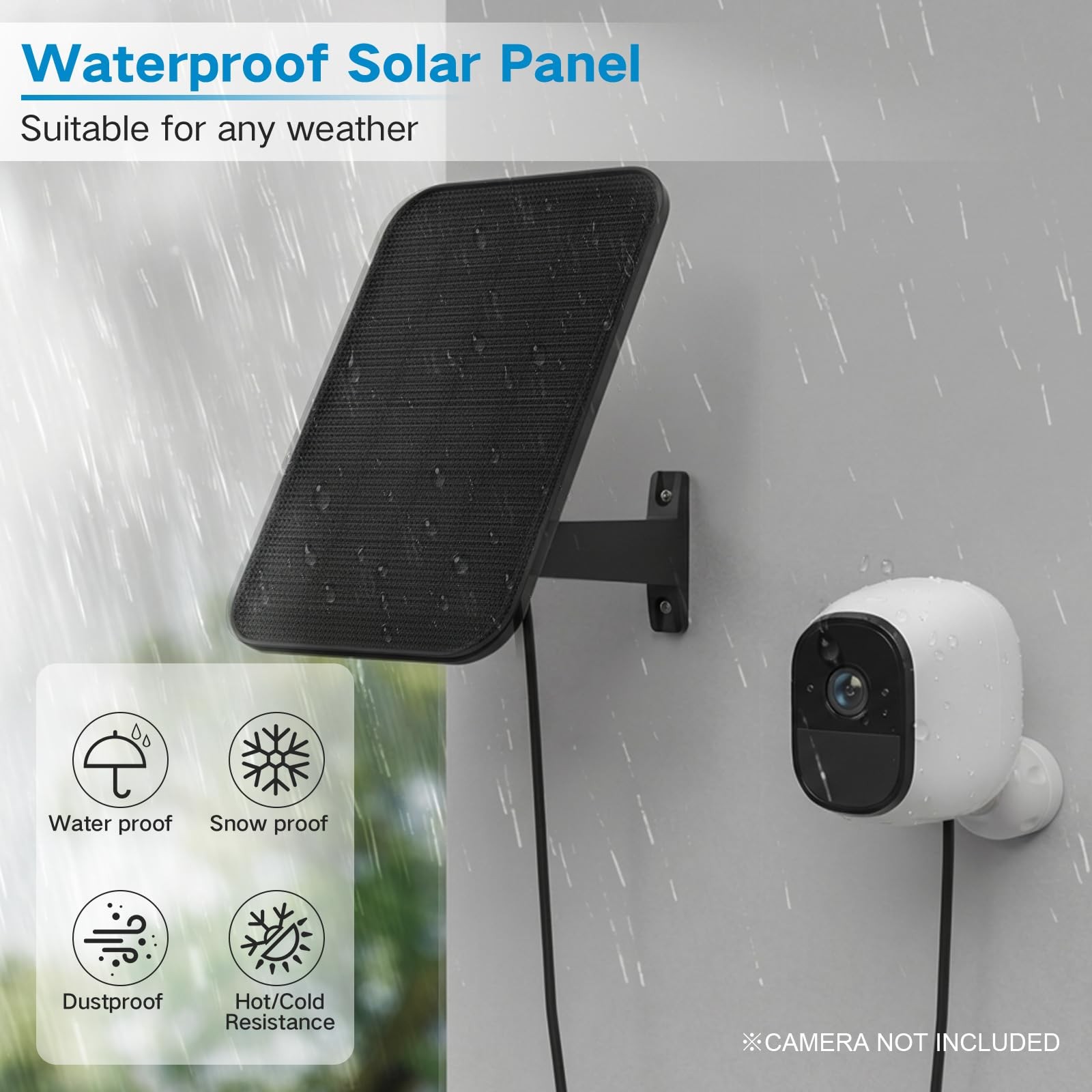 3.2W Solar Panel for Security Camera Compatible with Arlo Essential XL, Waterpro