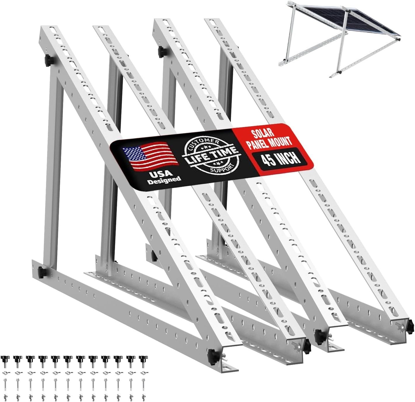 Universal Adjustable Solar Mount Brackets for Secure Panel Installation – 2 Sets