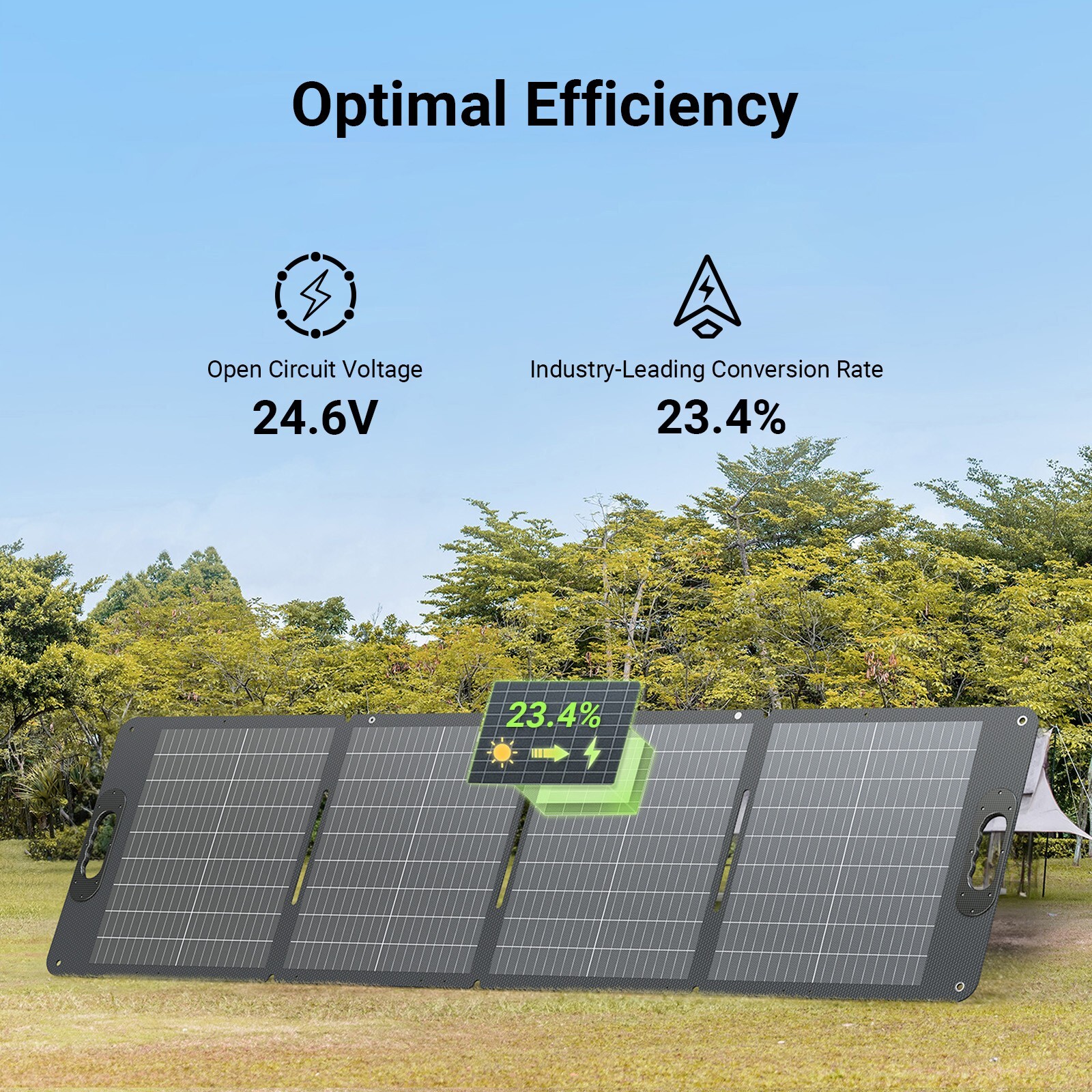 Dabbsson Folding Solar Panel 120W IP67 Waterproof Monocrystalline Design Outdoor