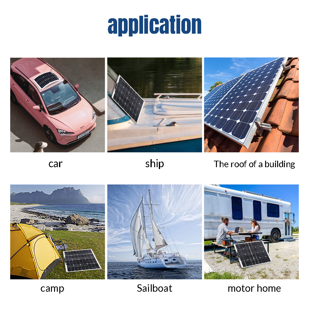 100 200W Flexible Solar Panel Mono 12V Home RV Boat Camping Power Battery Charge