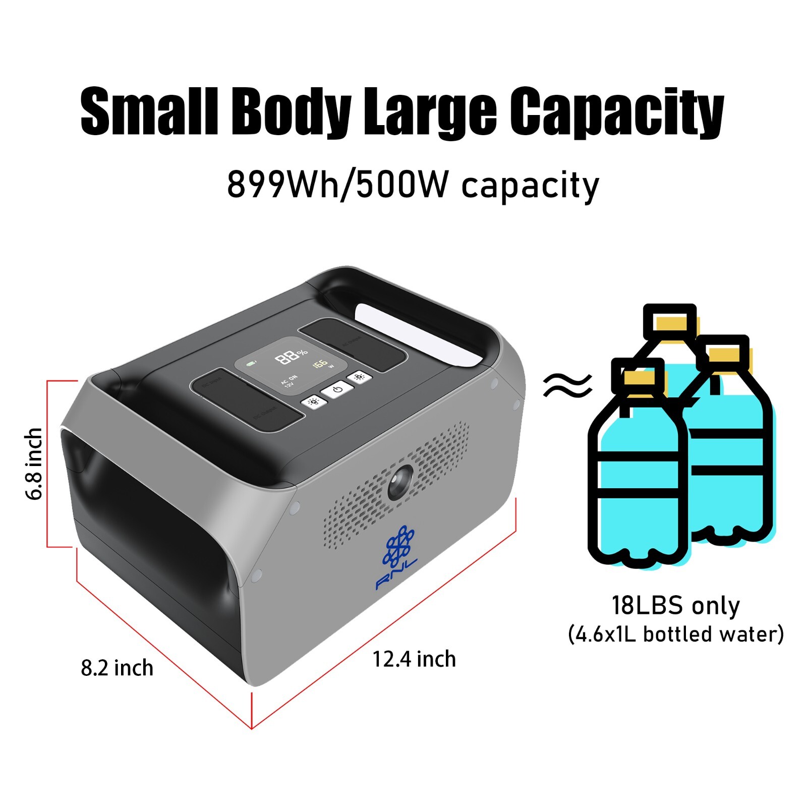 500 Portable Power Station 899Wh Backup Lithium Battery Pure Sine Wave Inverter