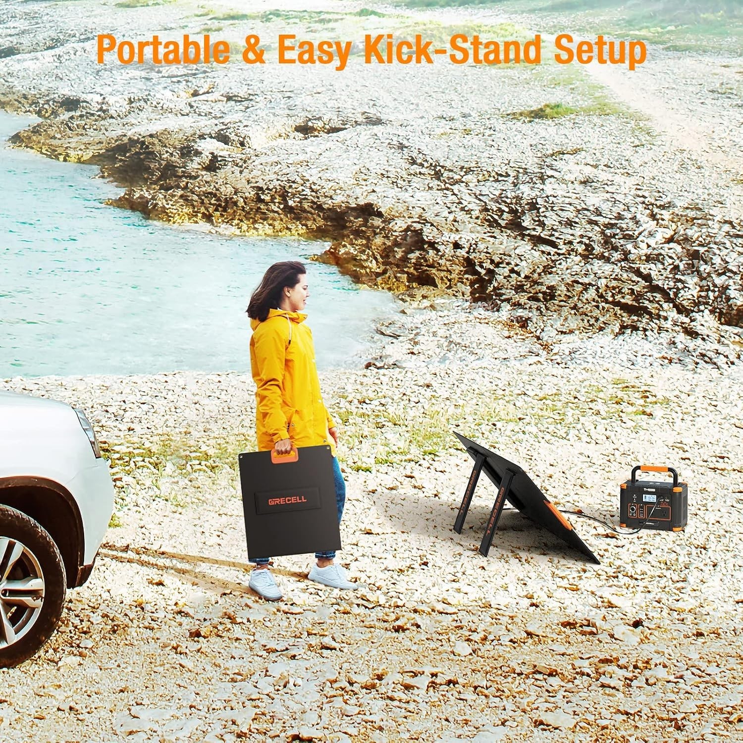 20V High-Efficiency Solar Charger – Compact 100W Panel for Travel & Adventure