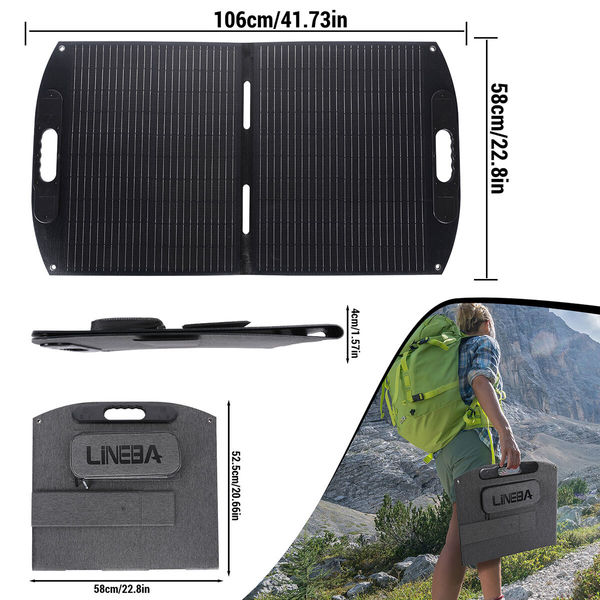 100W 200W Portable Folding Solar Panel Kit Solar Charger for Power Station Camp