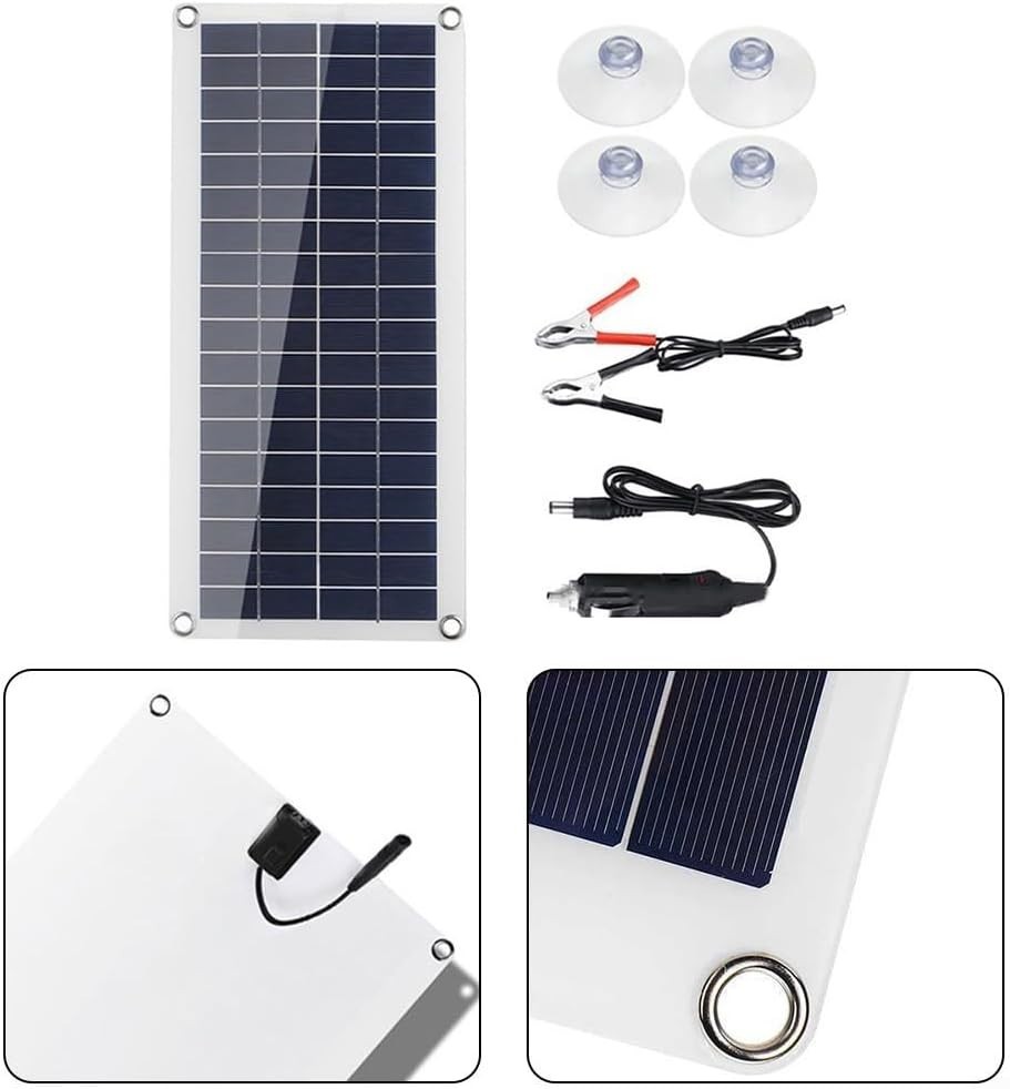 Flexible 12V Solar Panel Kit – 10W Trickle Charger for Eco-Friendly Adventures