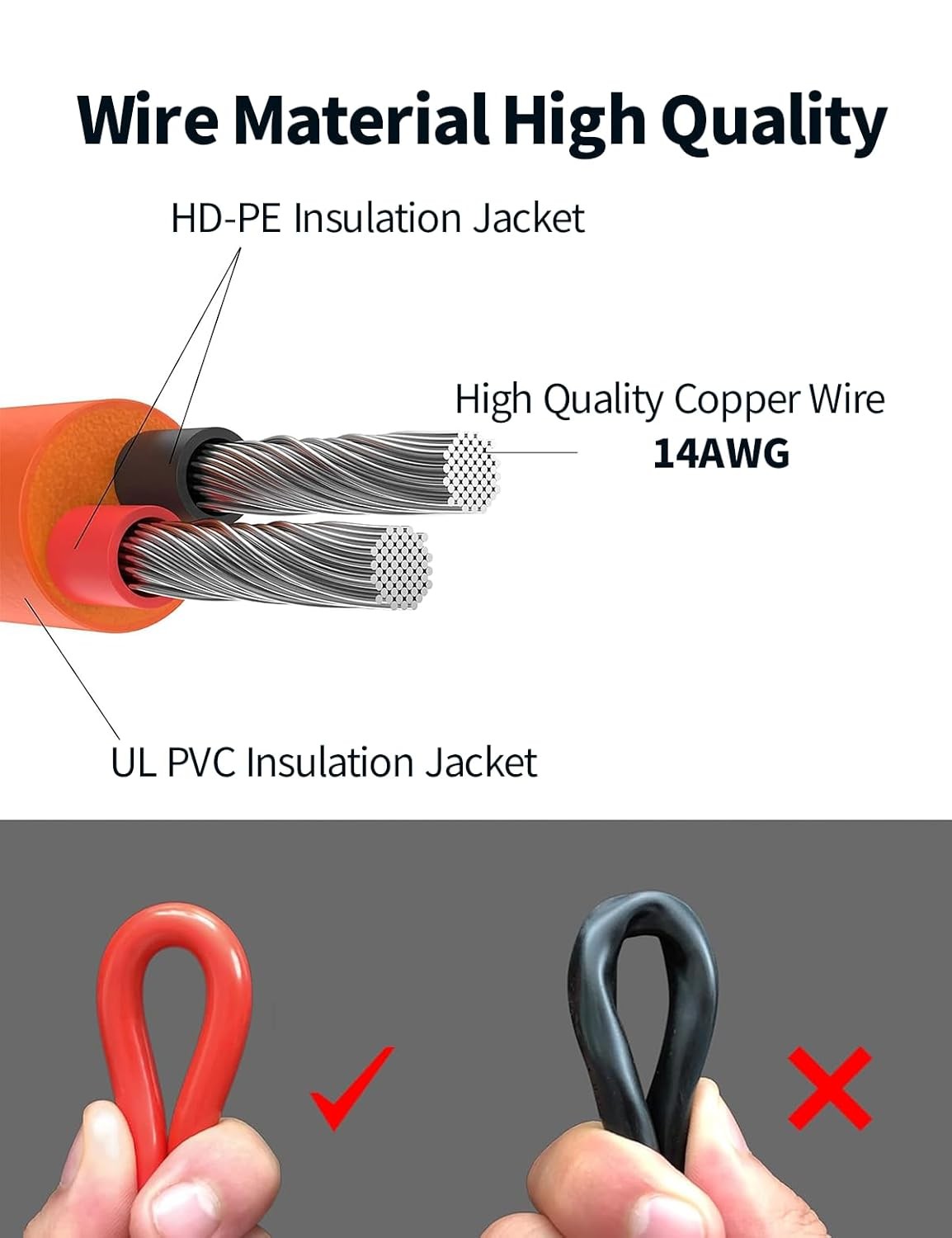 14AWG XT60 Car Charger DC Power Extension Cable 2M/6.6Ft Car Charging Power