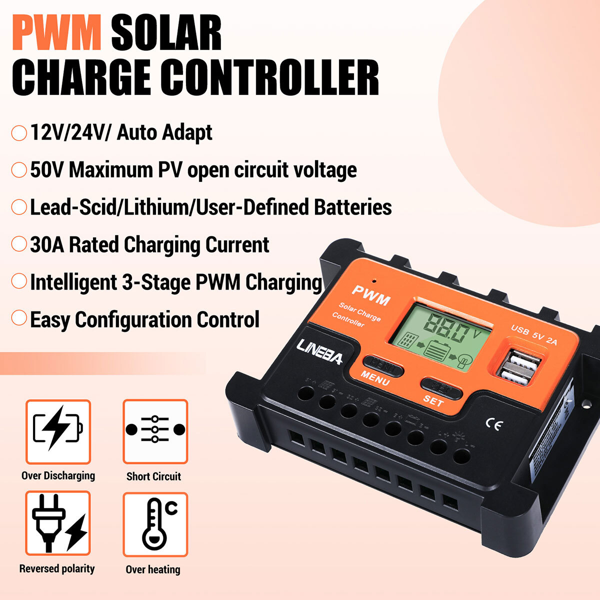 100W 200W Watt 12V Portable Flexible Solar Panel Kit RV Camping Off-Grid Rooftop