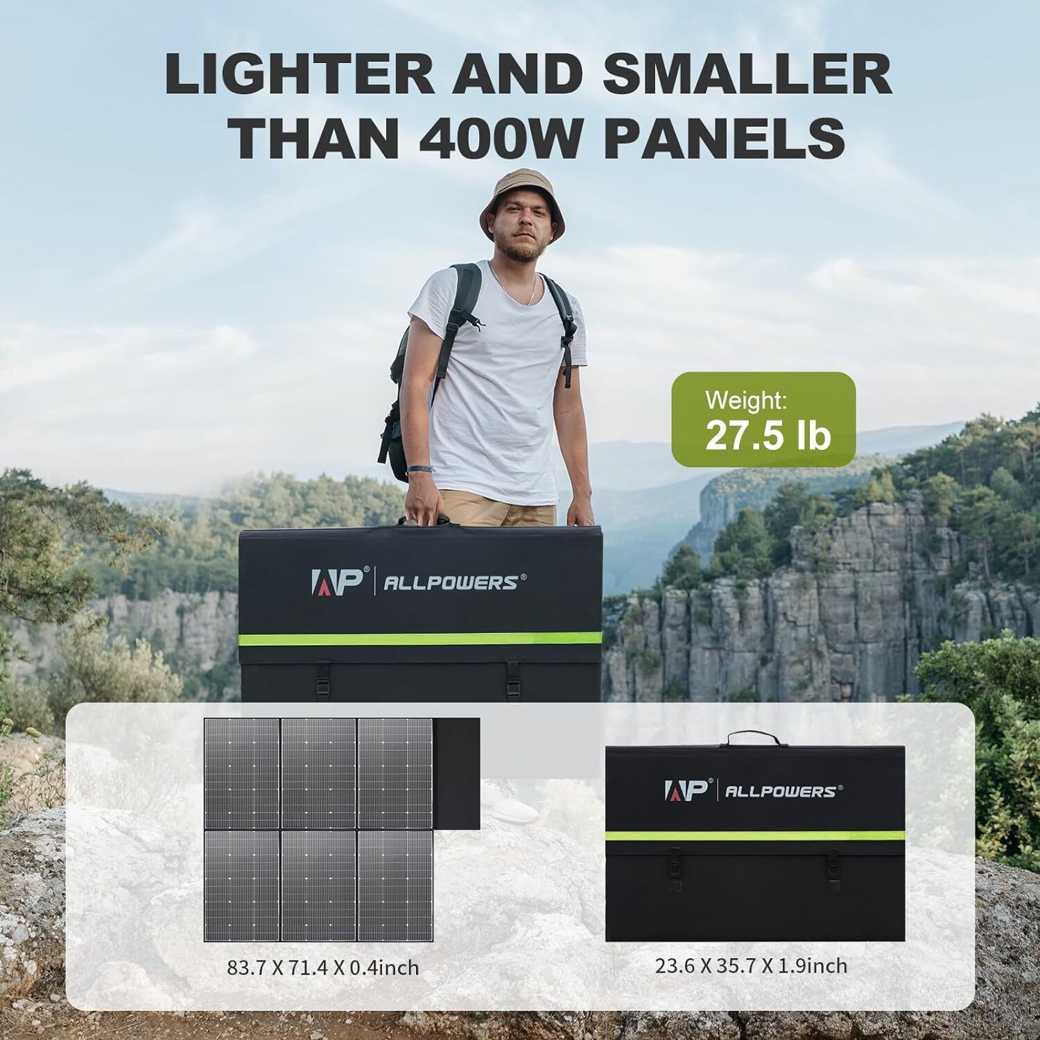 ALLPOWERS 2500W Solar Generator Power Station AC DC 600W Foldable Solar Charger