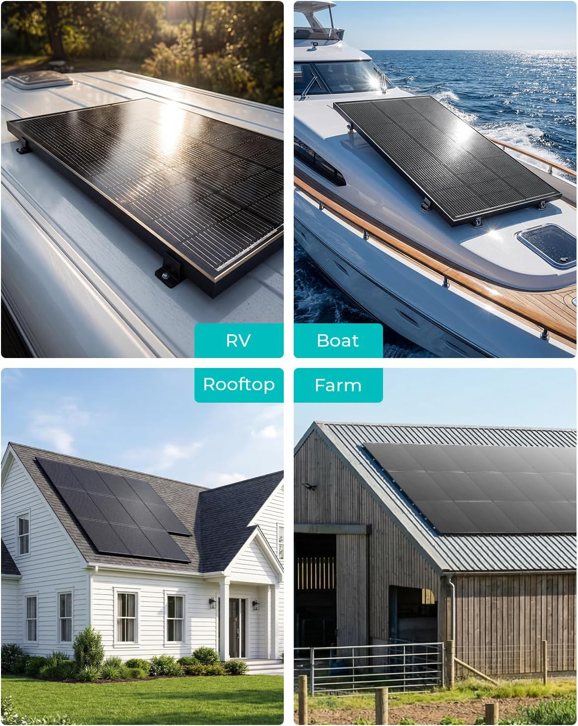 12V 200W Solar Panel, 2 Pack 100W Solar Panels, N-Type 16BB 12 Volt Solar Panel