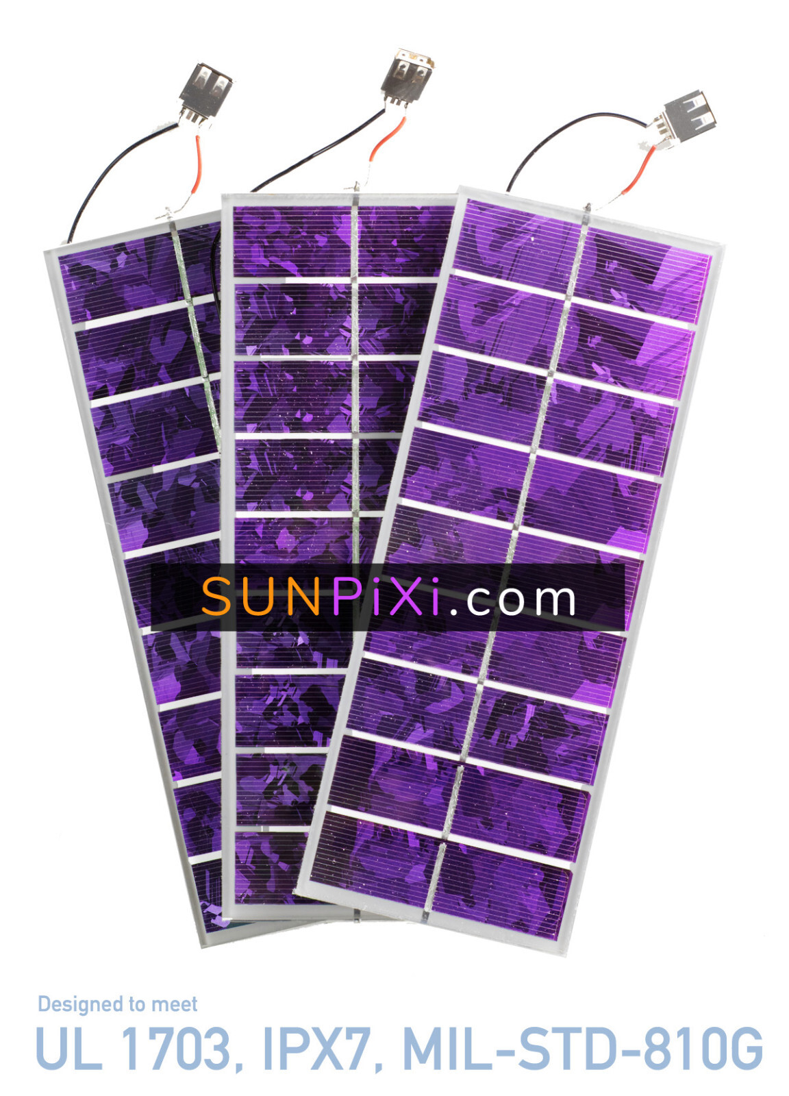 *BLUE* crystal mini-solar panel DIY 5v with USB pigtail Tempered hard glass