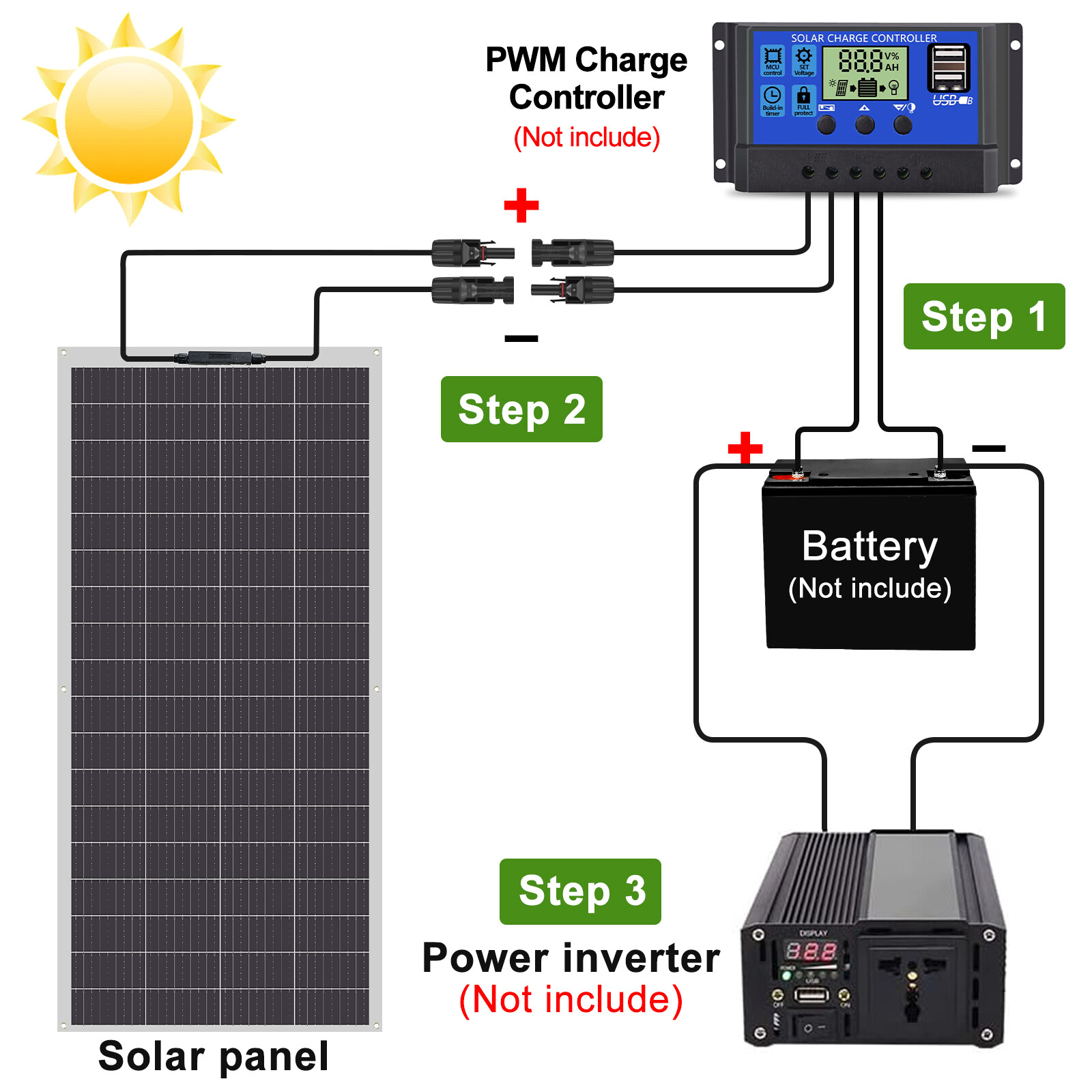 Flexible 300 900 1200 Watt Solar Panel 23% High Efficiency 12V Monocrystalline
