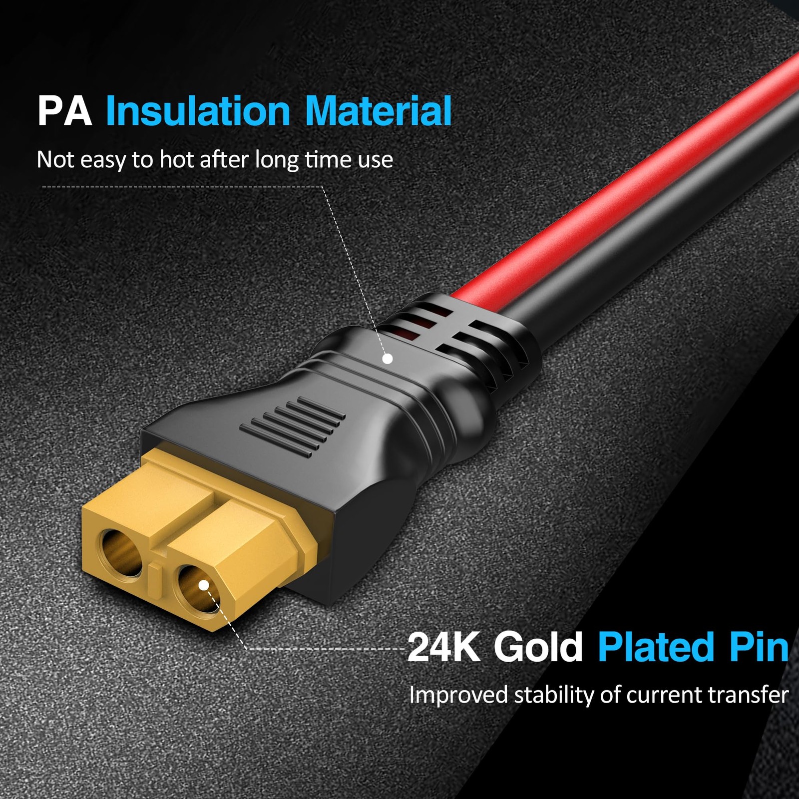 Solar Panel to XT60 Charging Cable(12AWG 9ft), Solar to XT60 Extension Wire f…