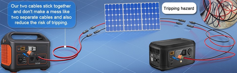 12AWG XT60i to Solar Charging Cable for Portable Power Station & Solar Generator