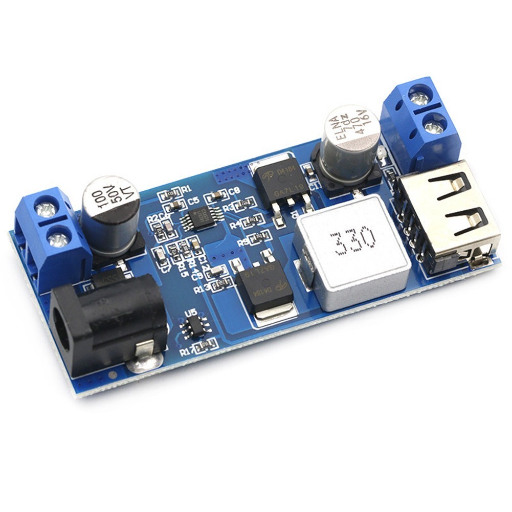 DC-DC 24V 12V to 5V 5A Step Down Supply Converter USB Charging