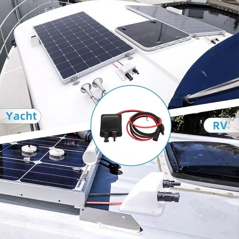 Campers Solar Cable Entry Double Port Waterproof Connectors ABS With Wiring