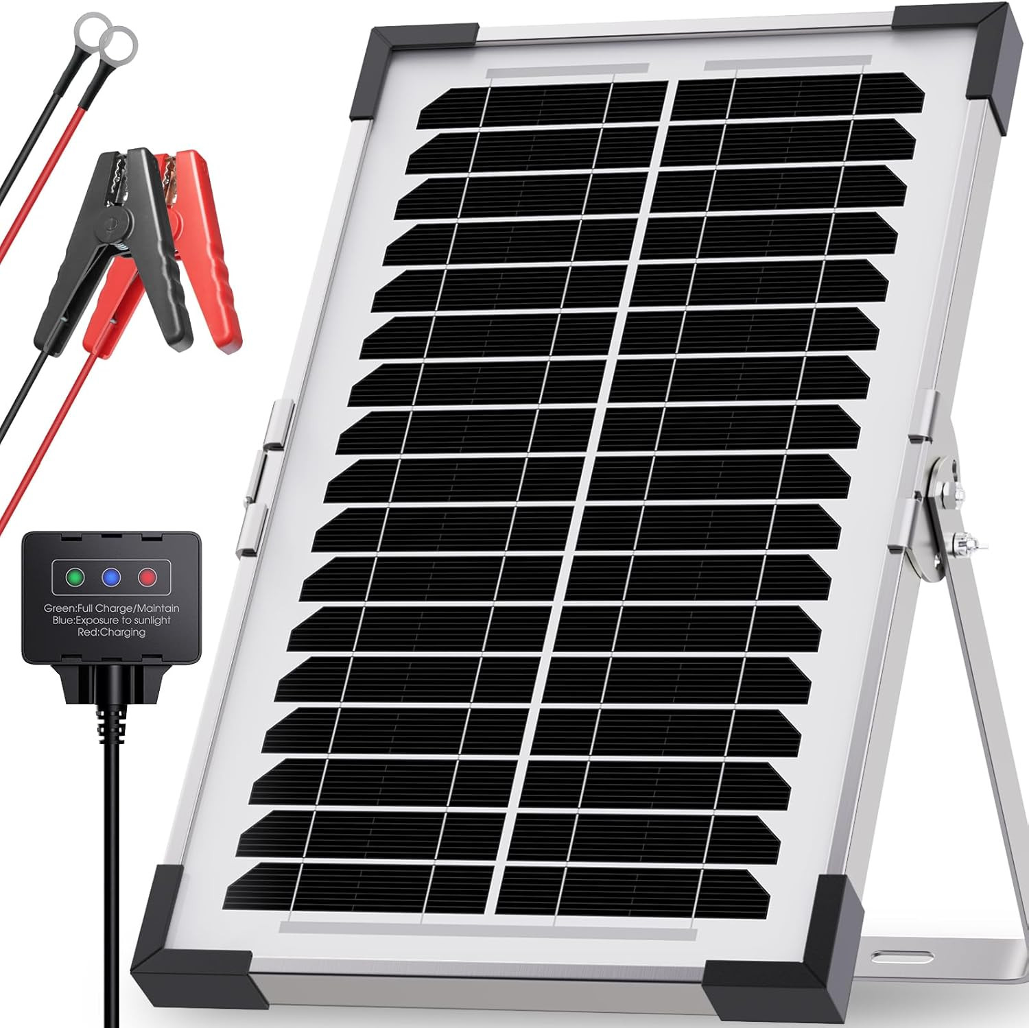 7.5W Solar Battery Maintainer & Trickle Charger, 12V Waterproof Panel with IP68