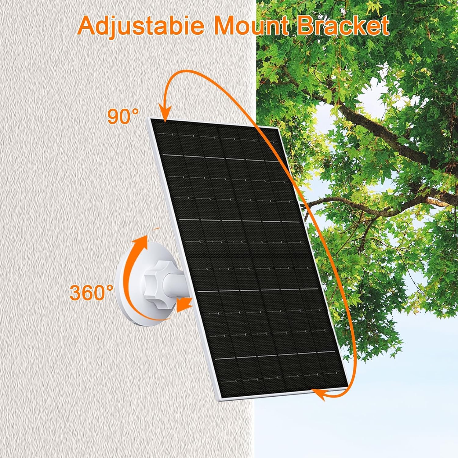 6W Solar Panel Charger for Arlo Camera 5V USB Type C Solar Power Security
