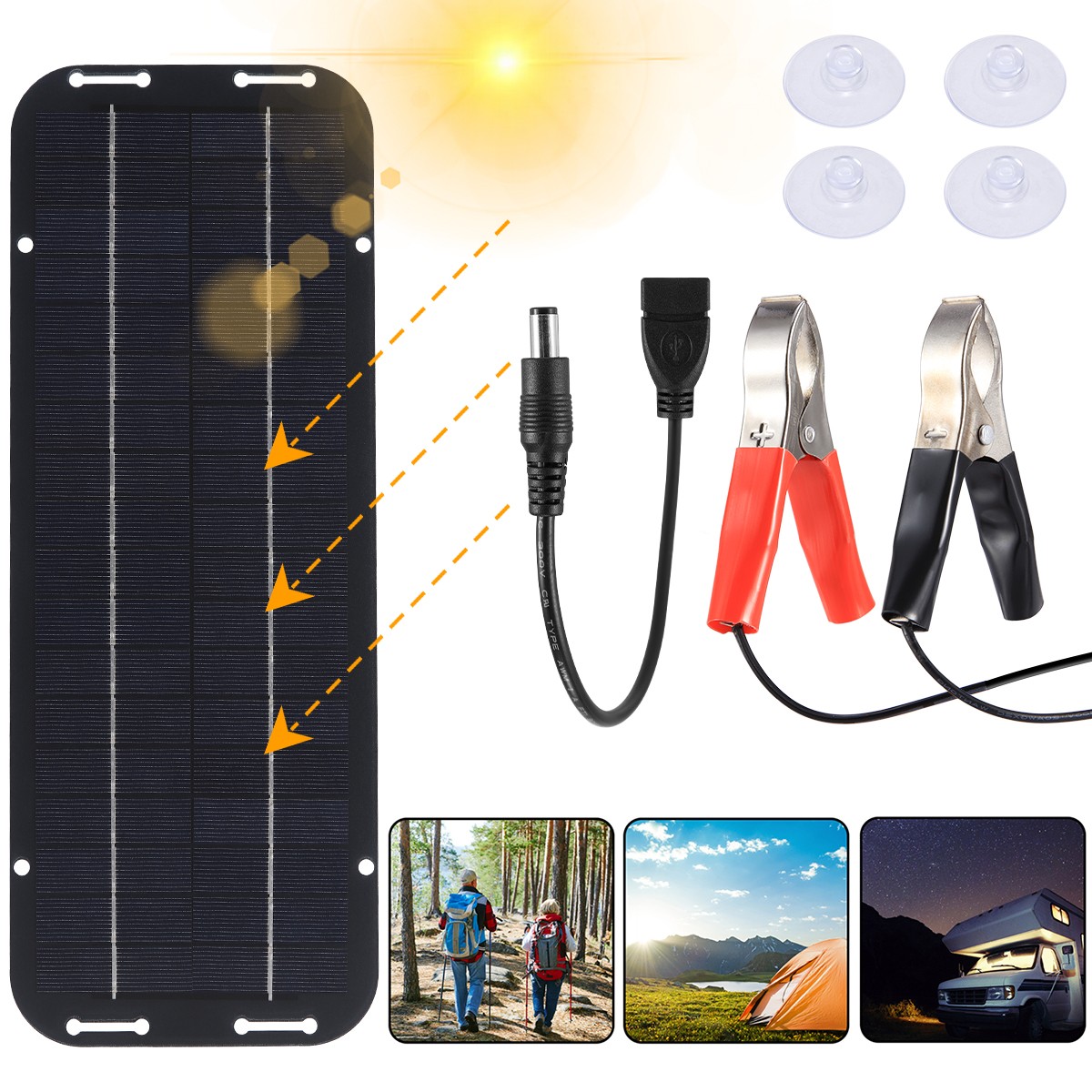 3PCS 30W Solar Panel Kit 12V Trickle Battery Outdoor Charger Maintainer Boat Car