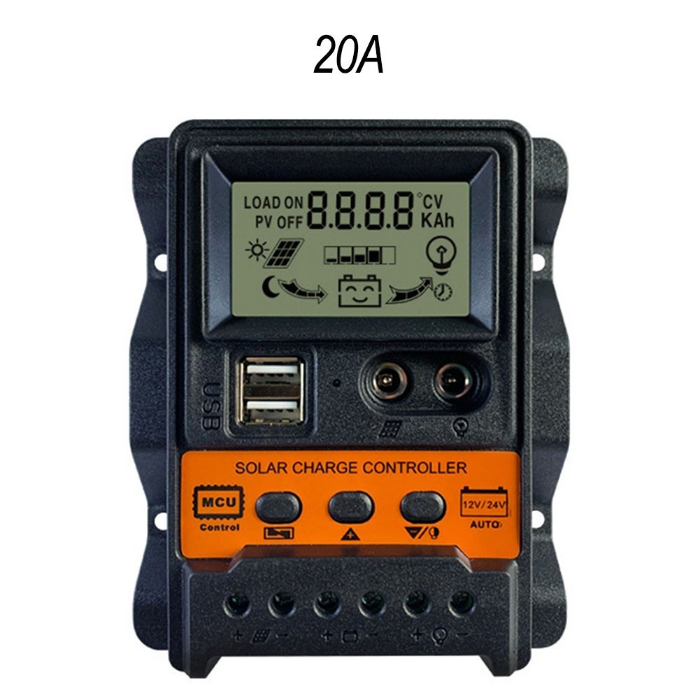 Solar Panel Charge Controller with Dual USB Output for 12V 24V Systems