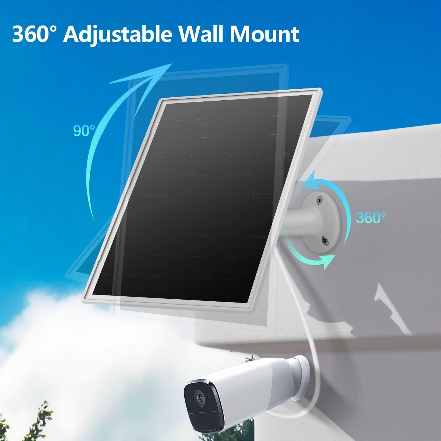 Fast Charging 8W Solar Panel for Outdoor Security – Micro USB & USB-C Compatible