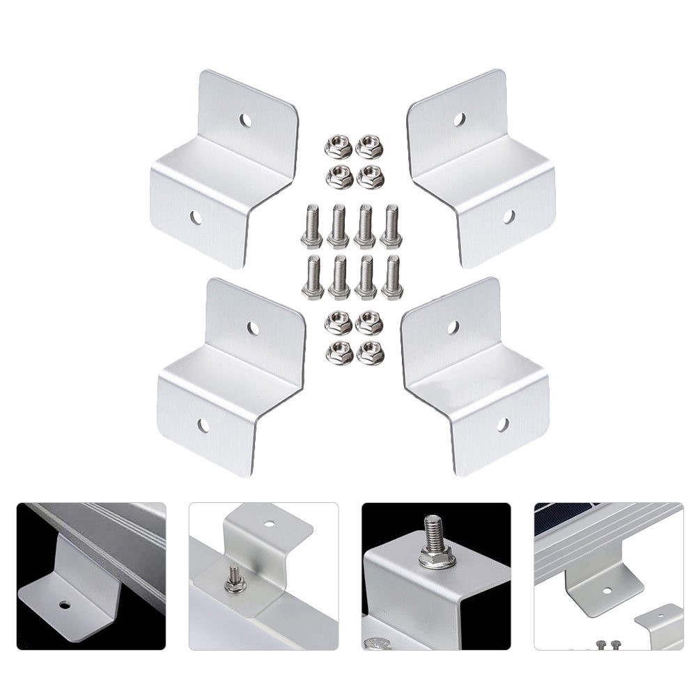 4Pcs Durable Silver Solar Panel Mounting Rack Brackets for Home and Boat