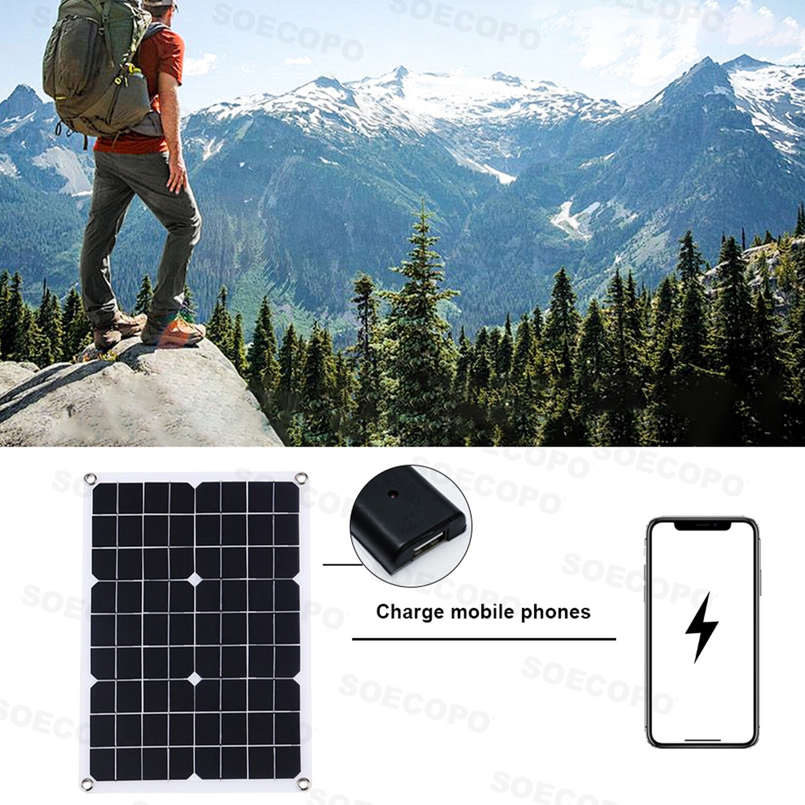 110V 6000W Complete Solar Panel Kit Solar Power System Generator 100A Home Grid