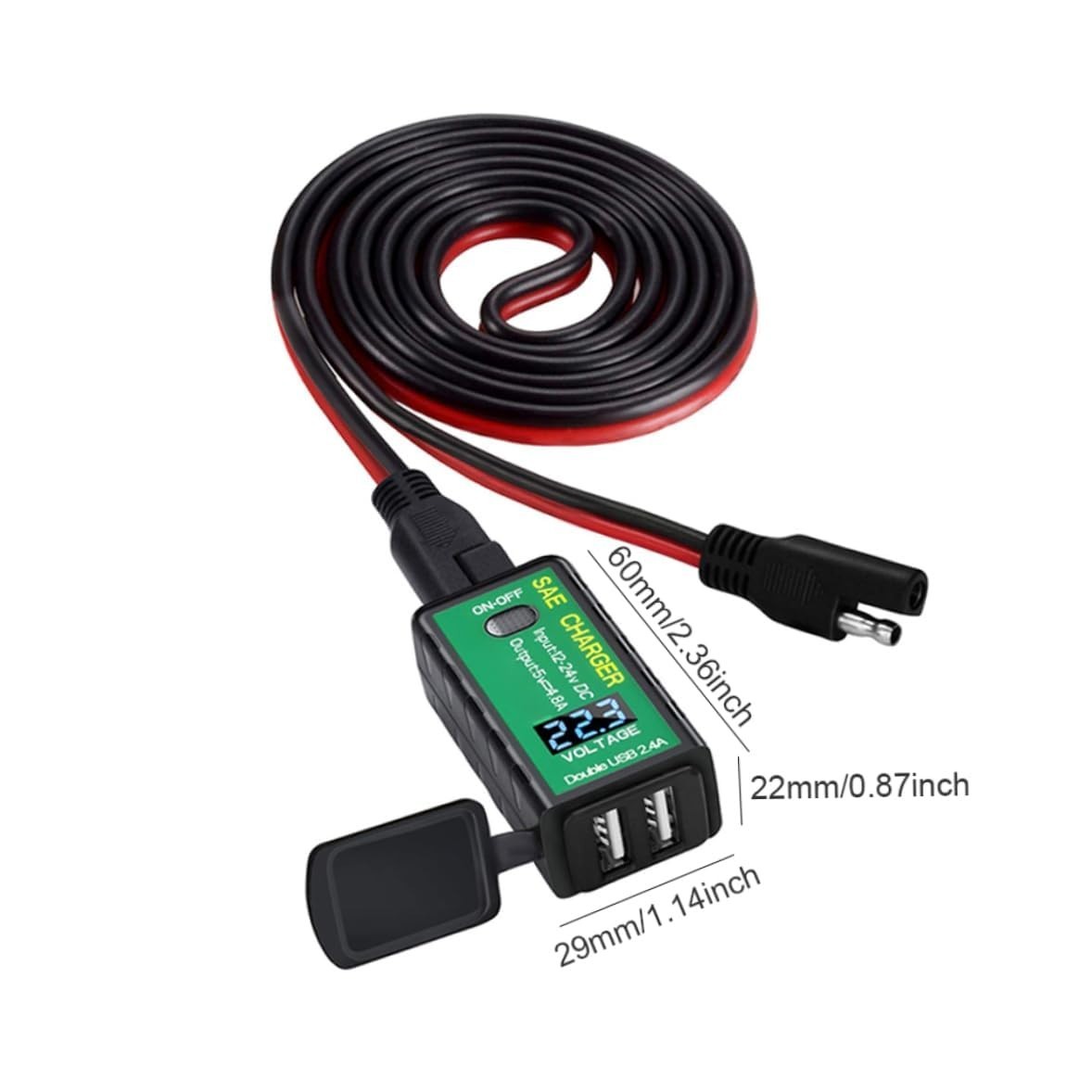 ACOPOWER 4.8A USB Charger Solar Panel Battery to USB Adapter