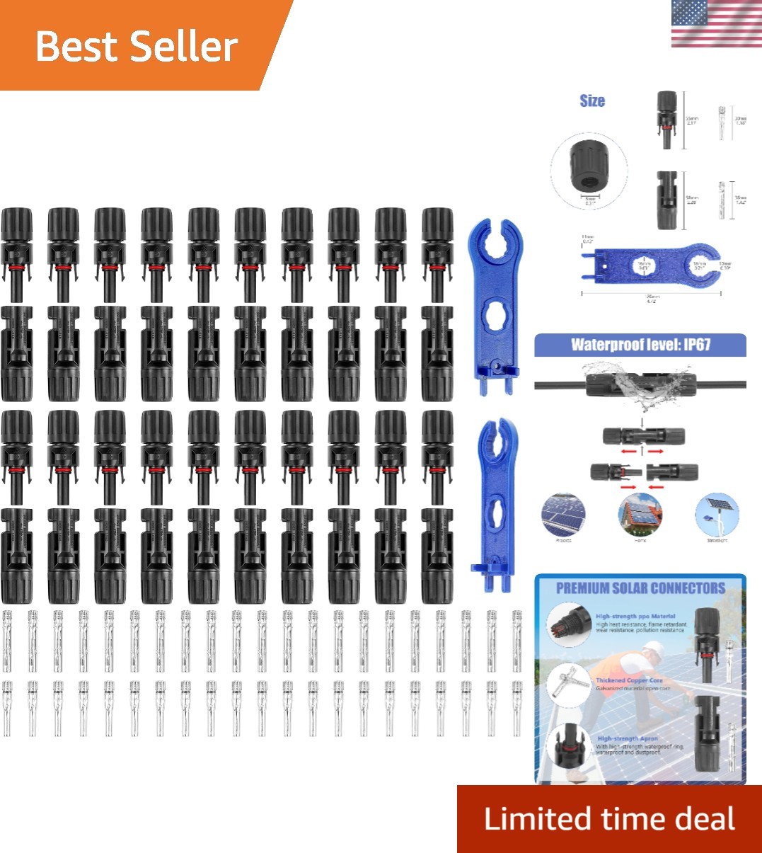 Multi-Contact 40PCS Solar Connectors: 1000V & 30A for Ultimate Durability