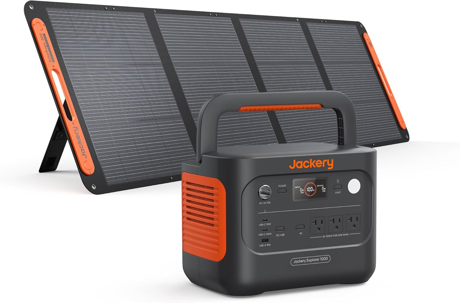 Jackery Solar Generator 1000 V2 with 200W Solar Panel,1070Wh Portable Power Stat