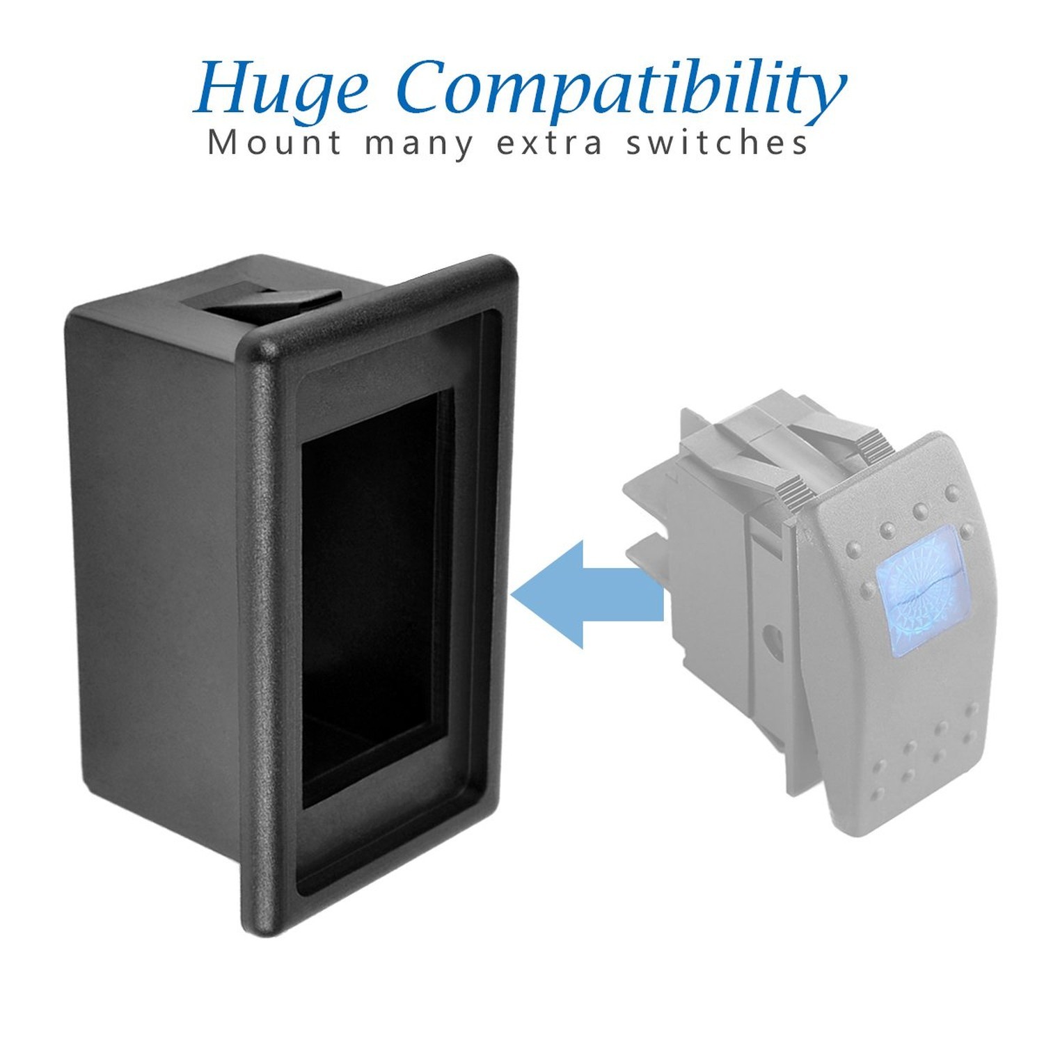 Rocker Switch Panel Switch Holder Housing Kit – Black Plastic Pack of 1