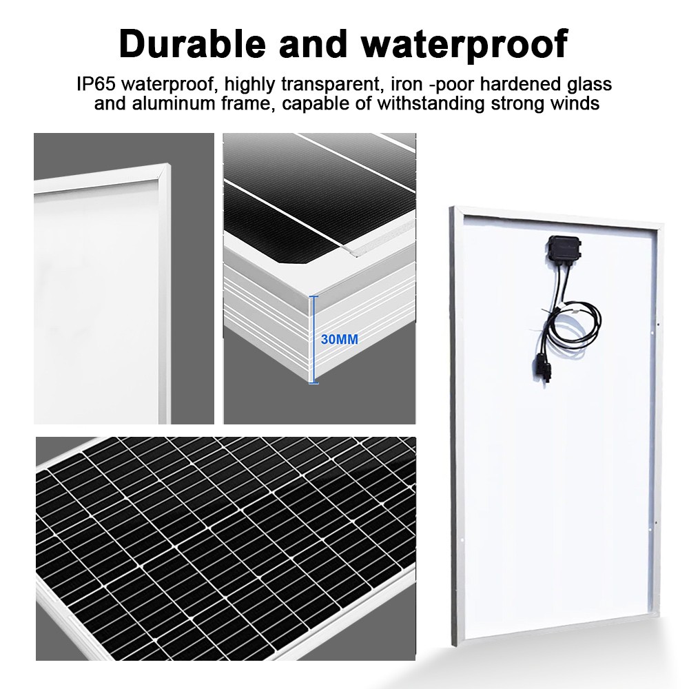 100 Watt Mono 12V Solar Panel High Efficiency Module PV Power for Boat Car RV