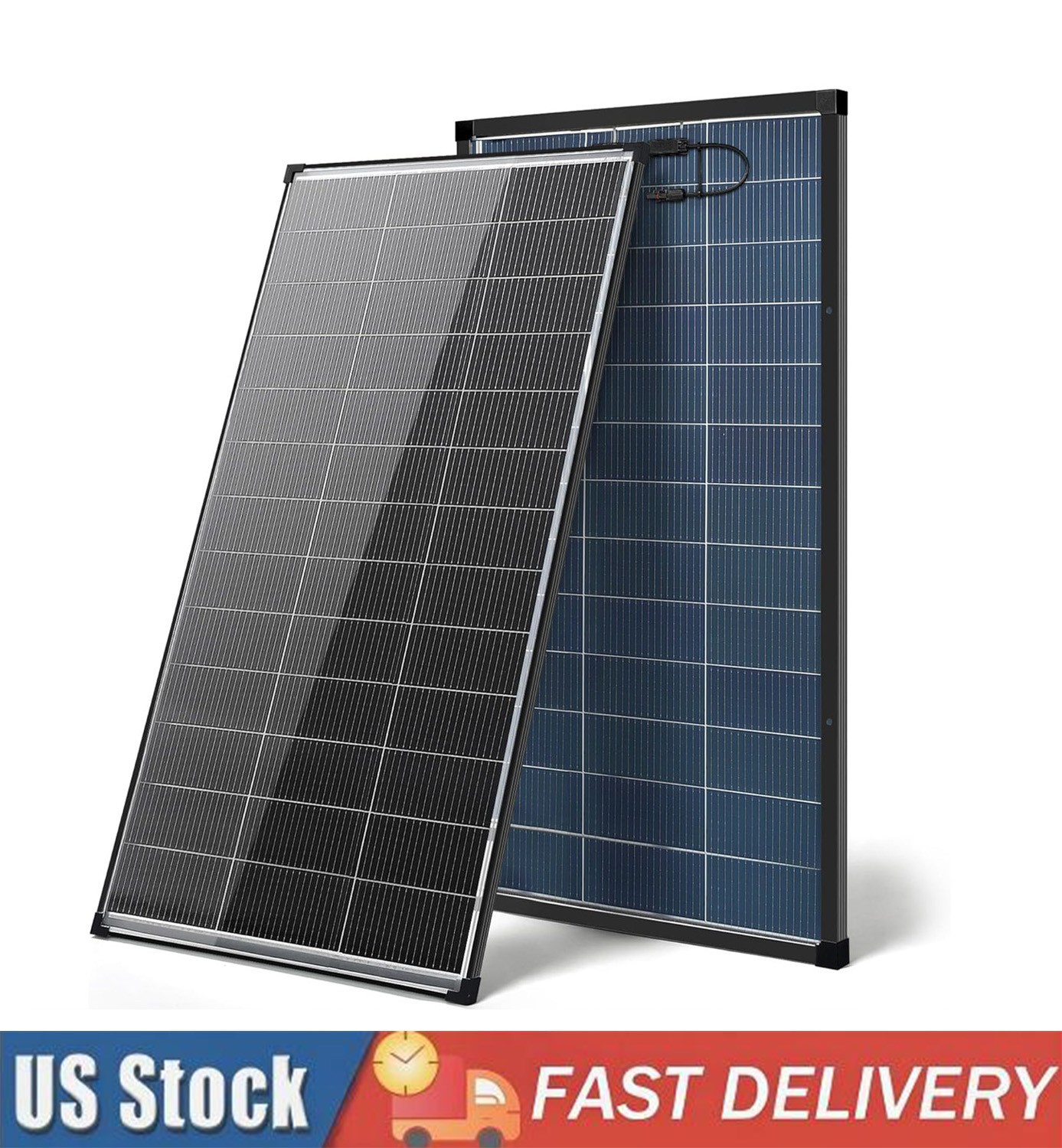 Solar Panel 200W Bifacial Monocrystalline N-Type 12V PV Home Roof RV Off-Grid US
