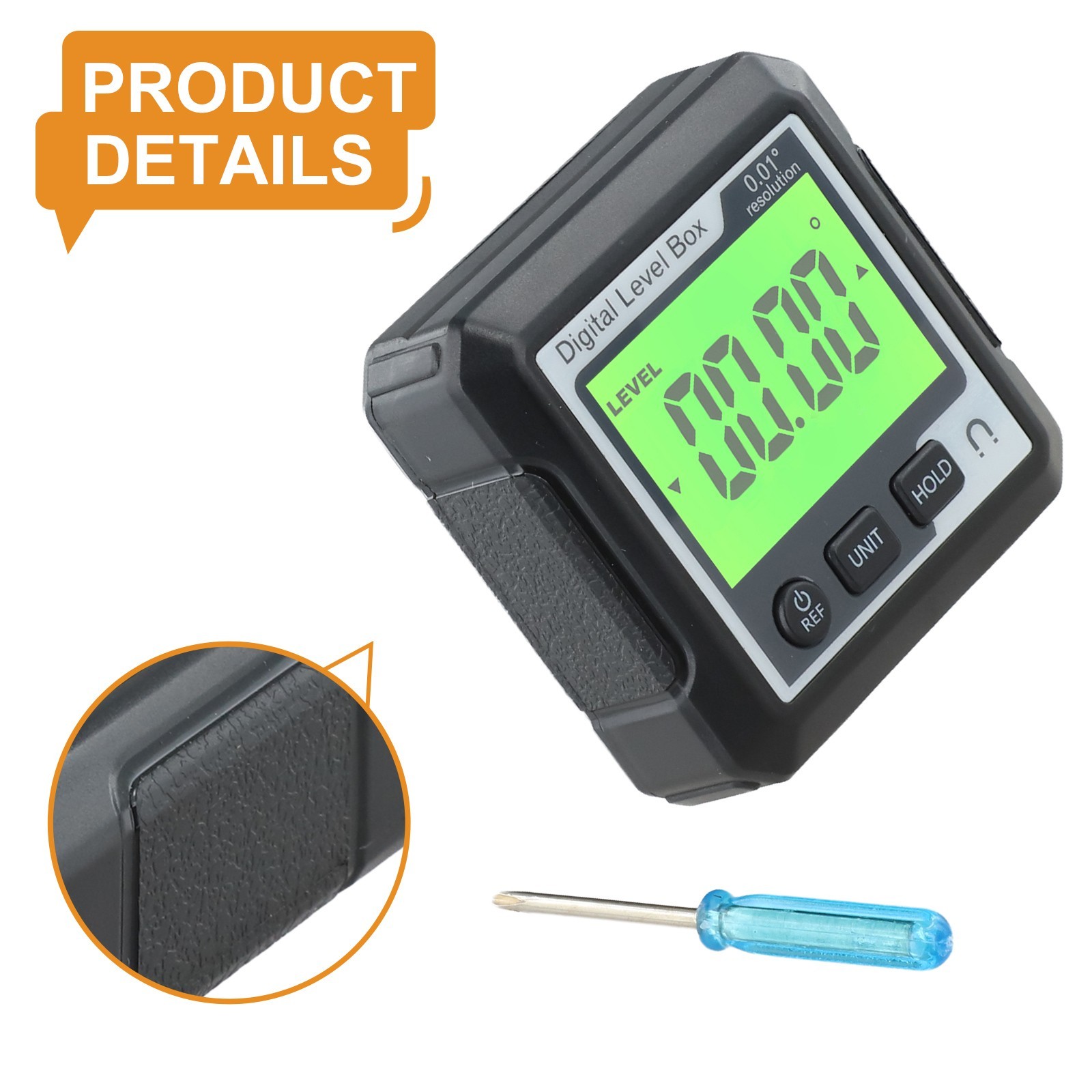 Digital Protractor with Magnetic Attachment and Compact Portable Design