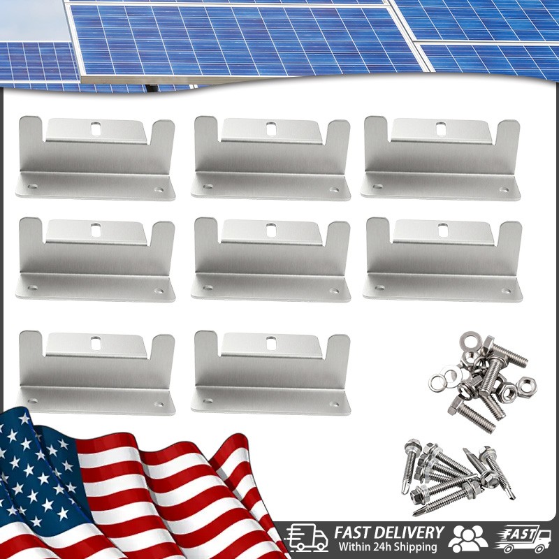 Solar Panel Z Bracket Mounting Mounts Set Solar Panel RV Boat Roof Wall Flat