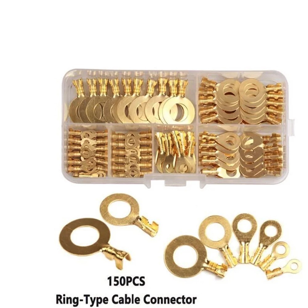 Heavy Duty Ring Terminal Assortment 150PCS O Type Tab Connector for Cable Wire