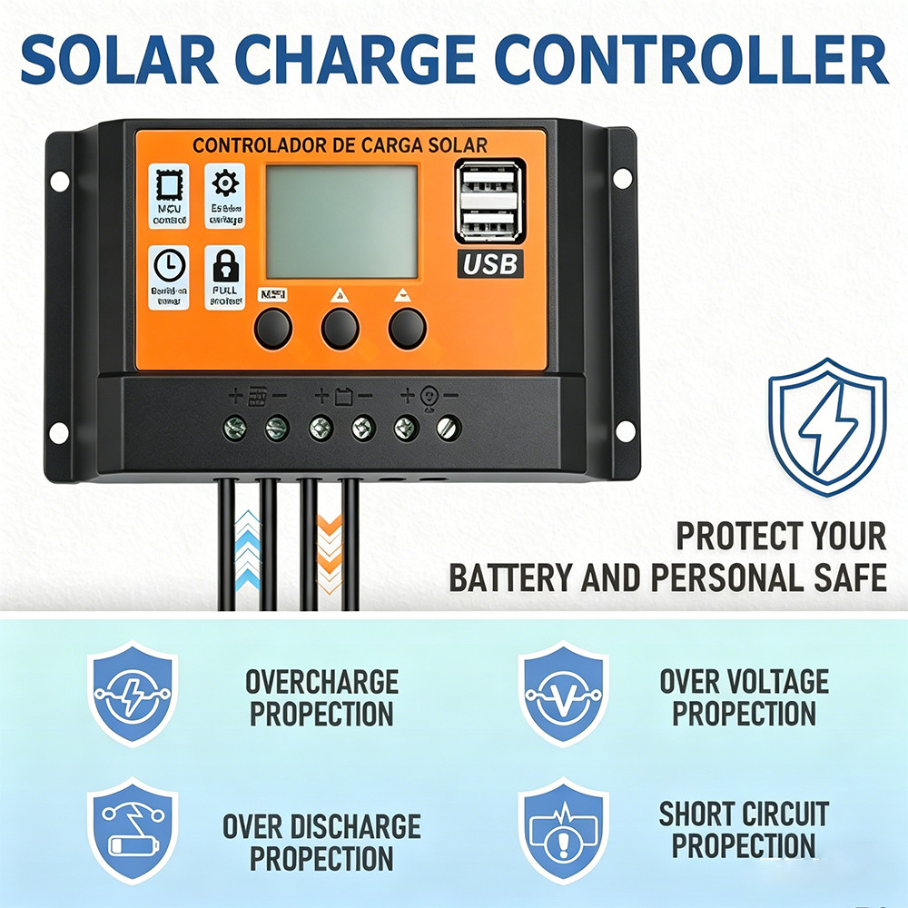 20 Watts Solar Panel Kit 100A 18V Battery Charger w/ Controller Caravan Boat RV