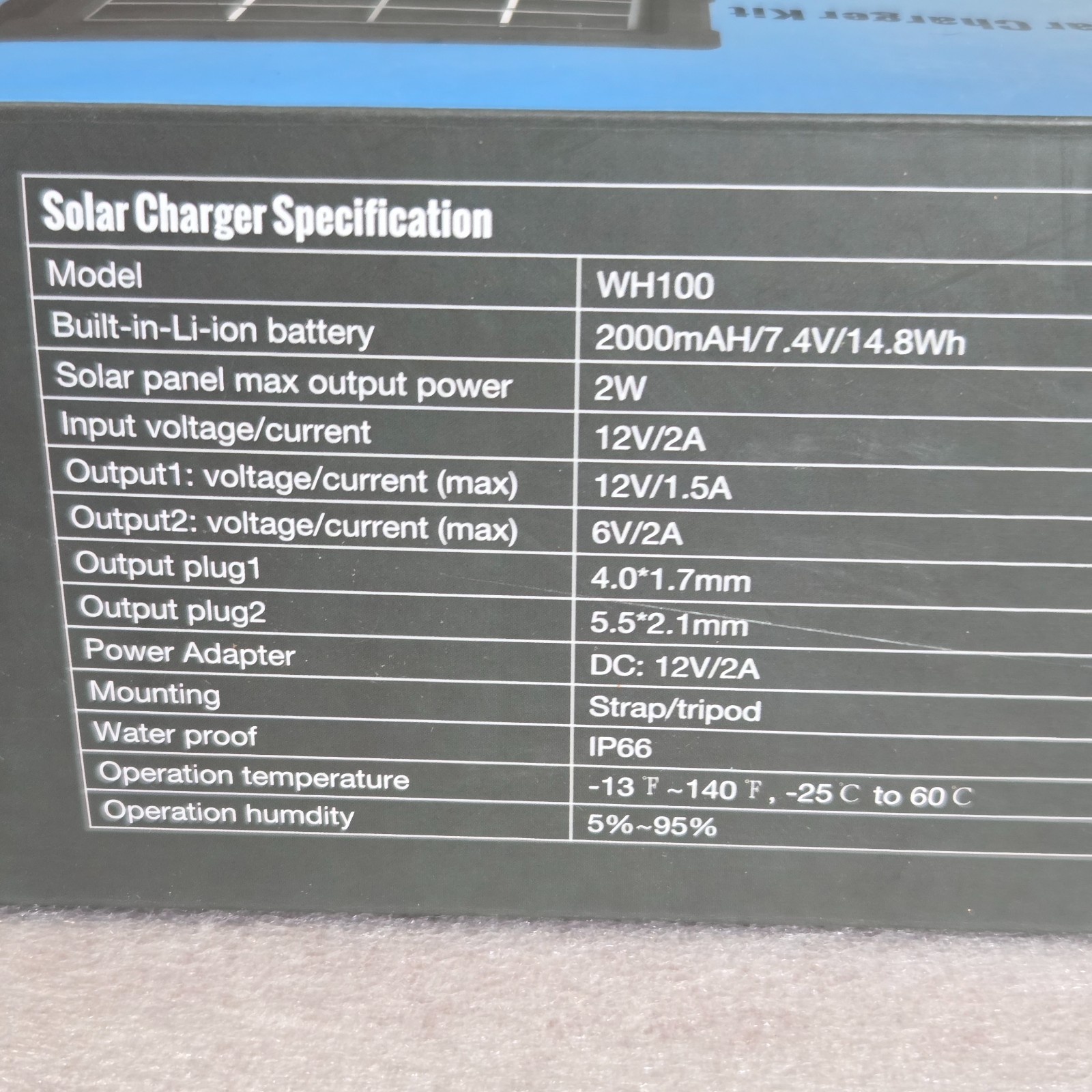 Trail Camera Solar Panel Solar Battery Charger Kit 12V/1A 6V/1.5A 2000mAH