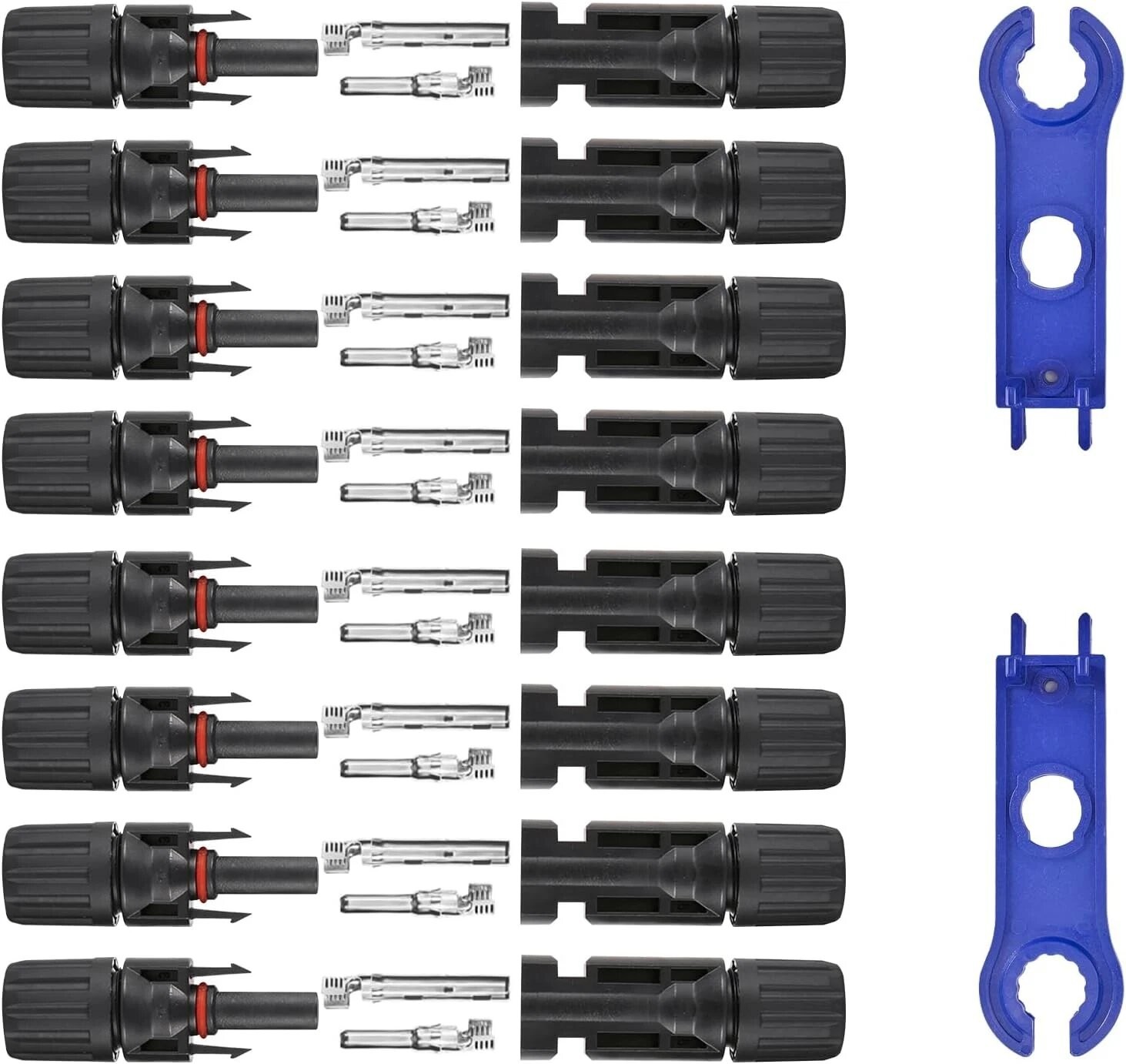 1-100Set Male Female Wire Cable Connector Set Solar Panel Waterproof Connector